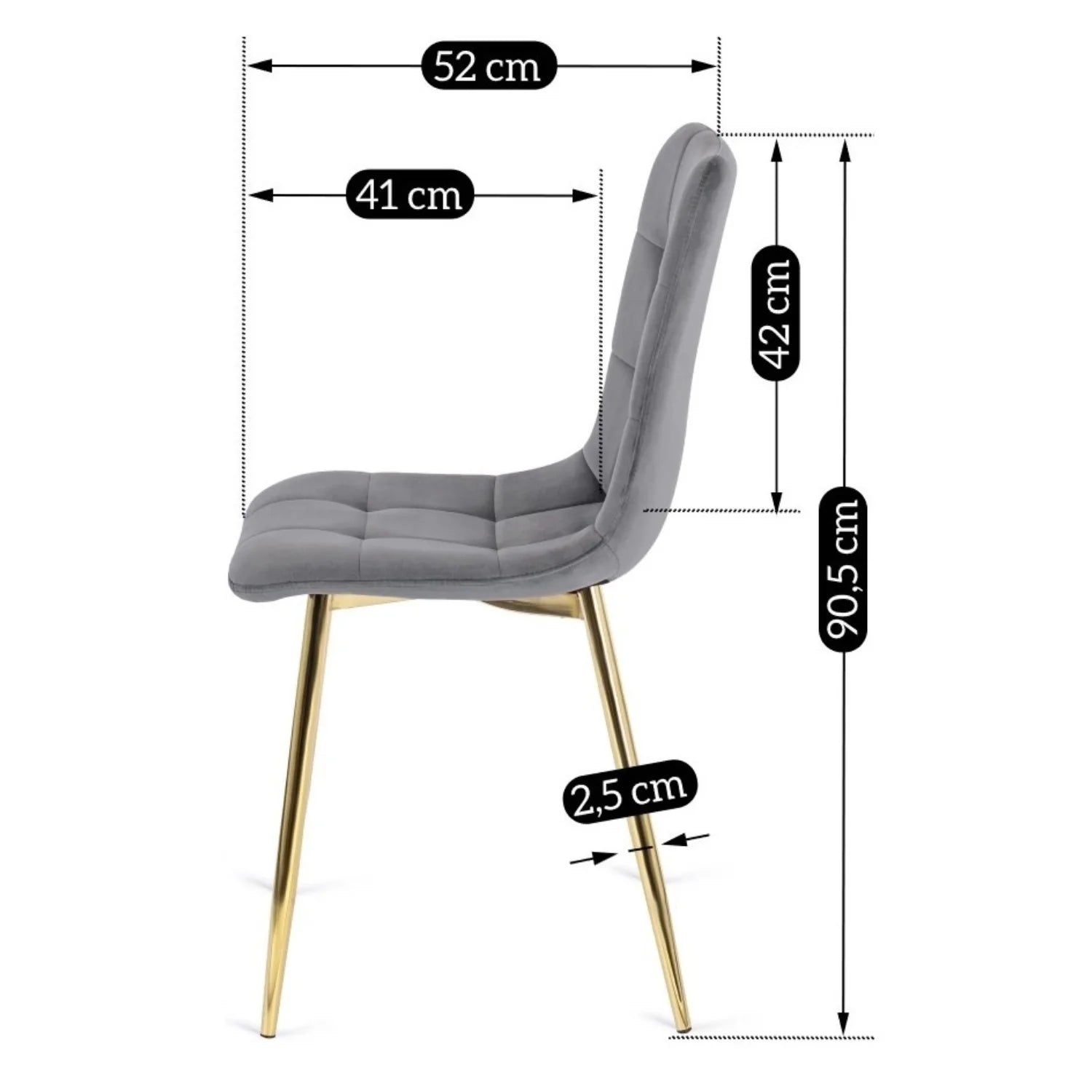 Elite YORK Grey Velvet Chair – A Touch of Glamour & Comfort