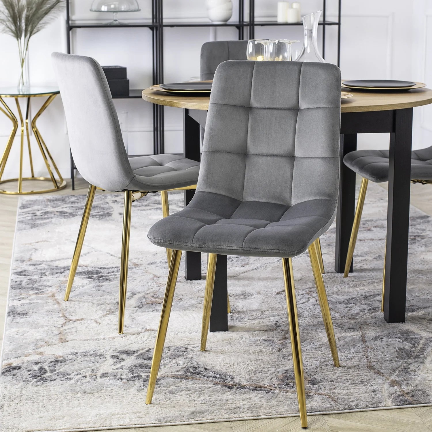 Elite YORK Grey Velvet Chair – A Touch of Glamour & Comfort