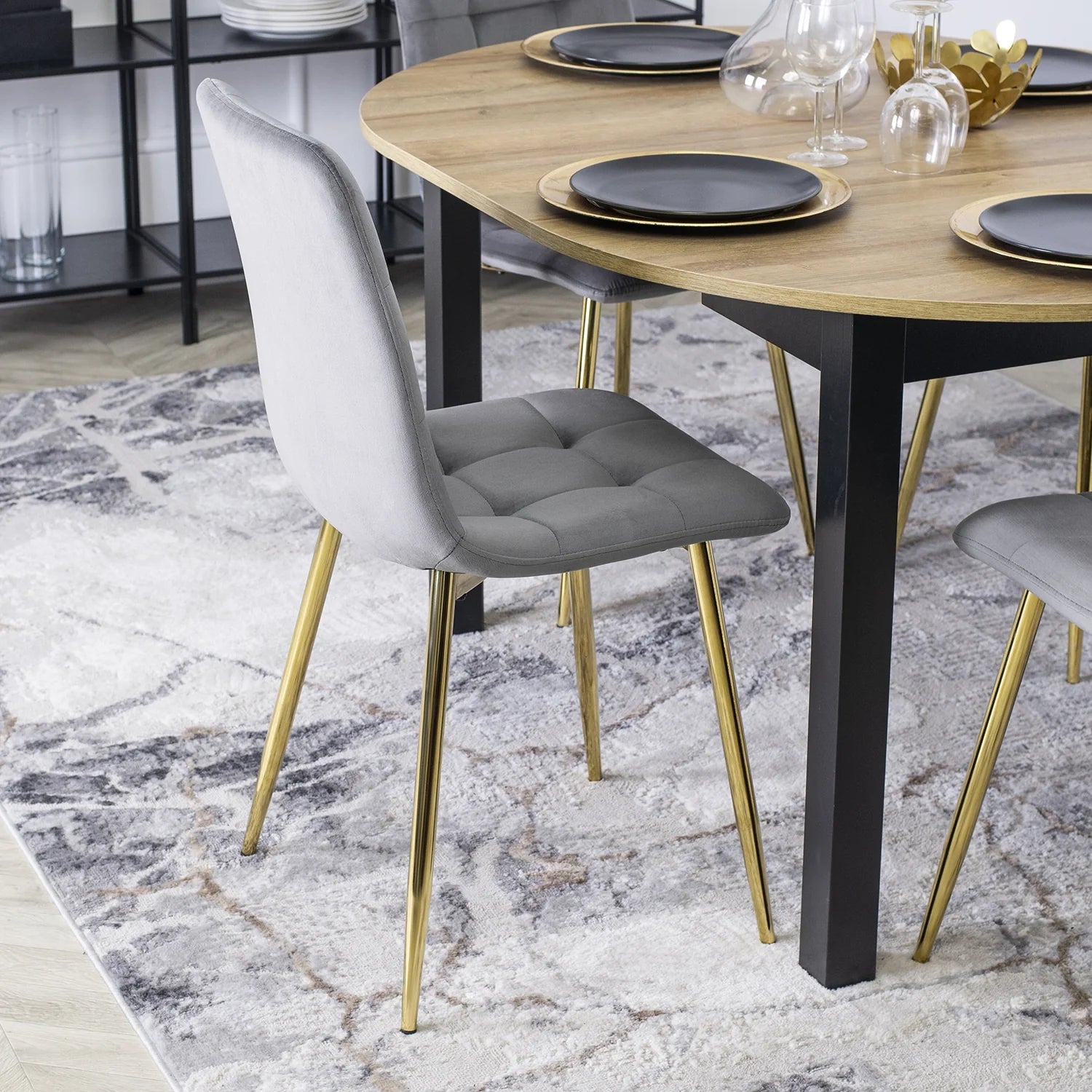 Elite YORK Grey Velvet Chair – A Touch of Glamour & Comfort