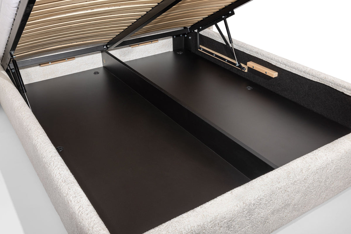 SOBA Bett mit gepolstertem Kopfteil – Kopenhagener Eiche, 140 / 160 / 180 cm