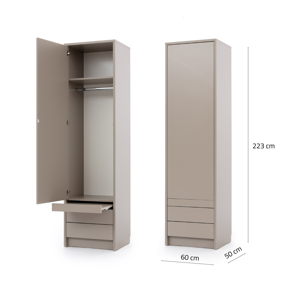 Customizable Genius Murphy Bed Furniture Set 120 × 200 cm – Cashmere