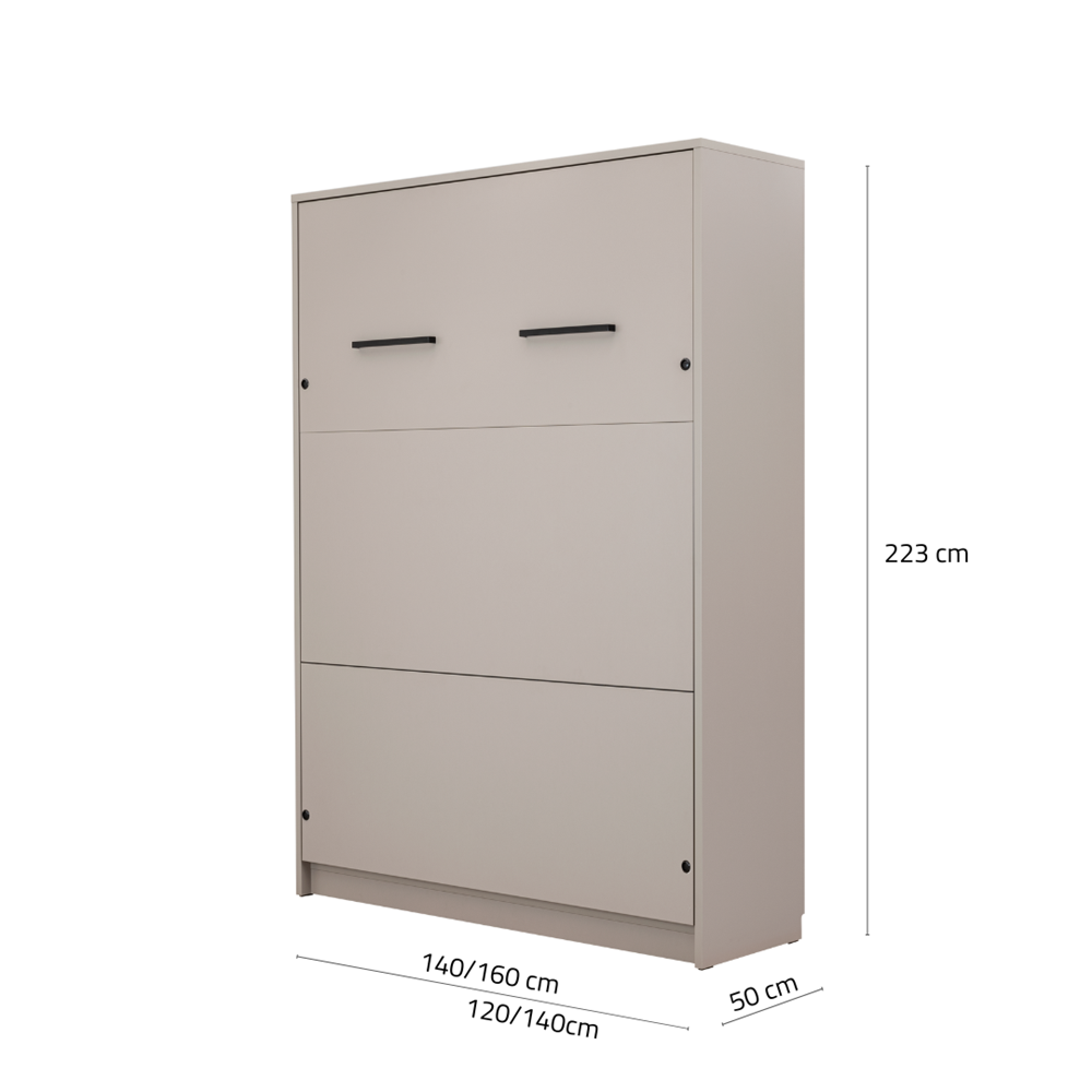 Anpassbares Genius Schrankbetten-Möbelset 140 × 200 cm – Kaschmir