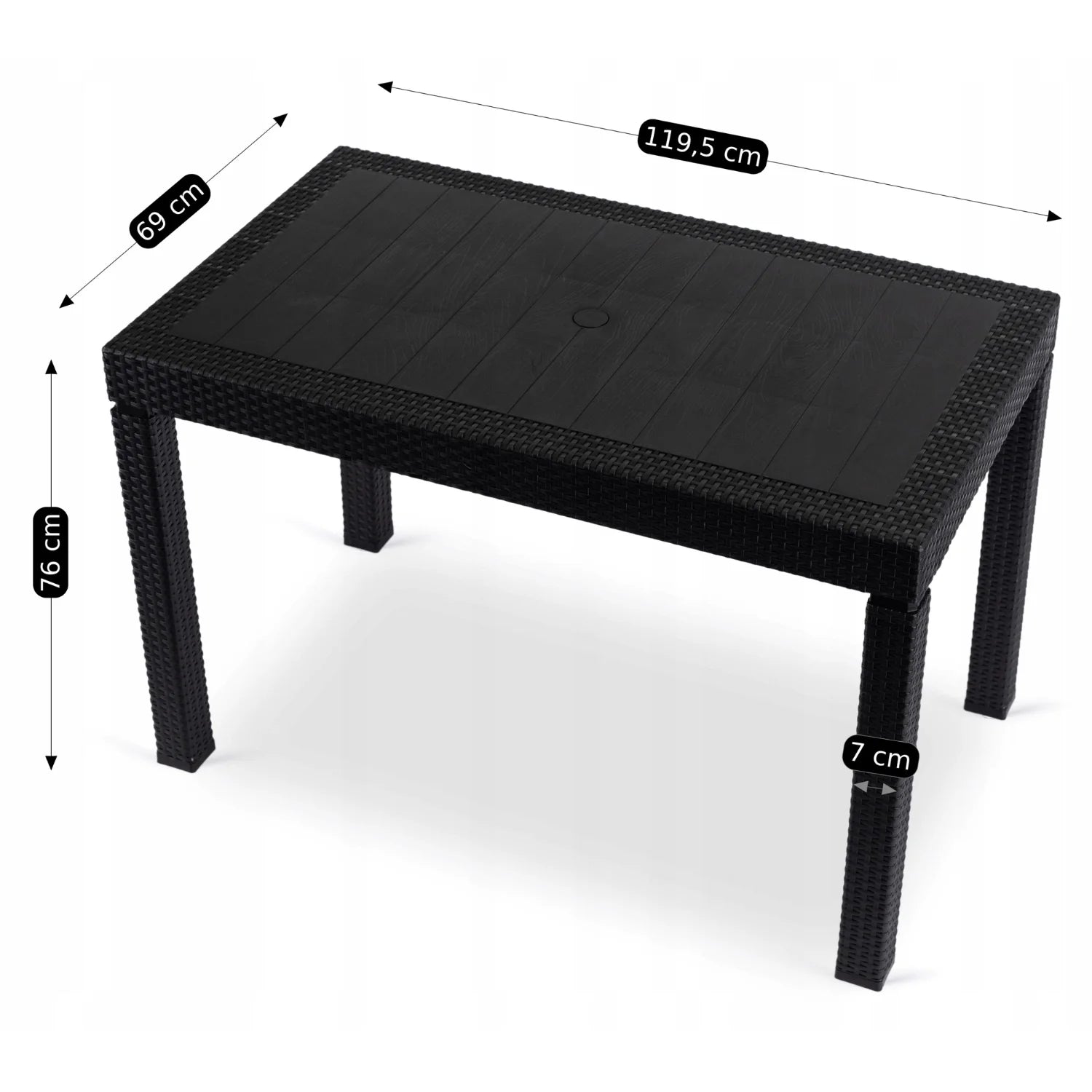 Elite FARGO Outdoor Table – Black Technorattan