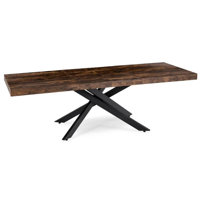 Elite HAMPTON Extendable Rectangular Dining Table 160–240 cm Rustic Oak / Black Modern Loft
