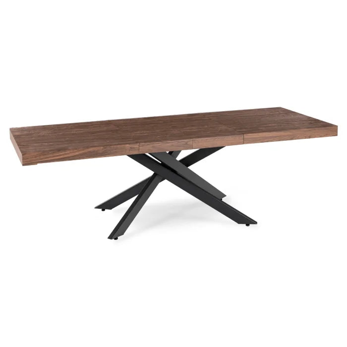 Elite HAMPTON Extendable Rectangular Dining Table 160–240 cm Walnut / Black Modern Loft