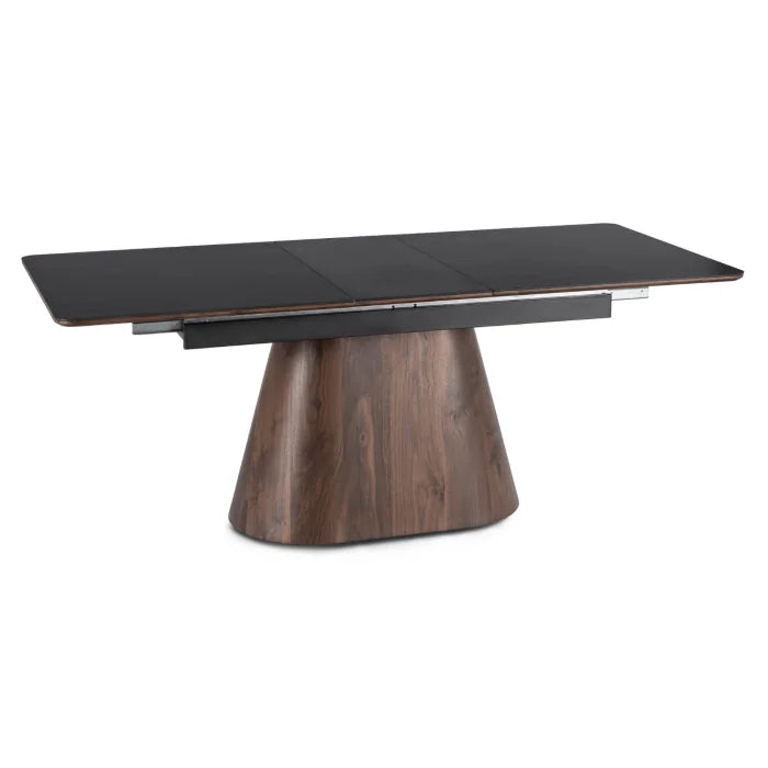 Elite LISBON Extendable Rectangular Dining Table 160–200 cm Ceramic Black/Walnut Dining Table Modern