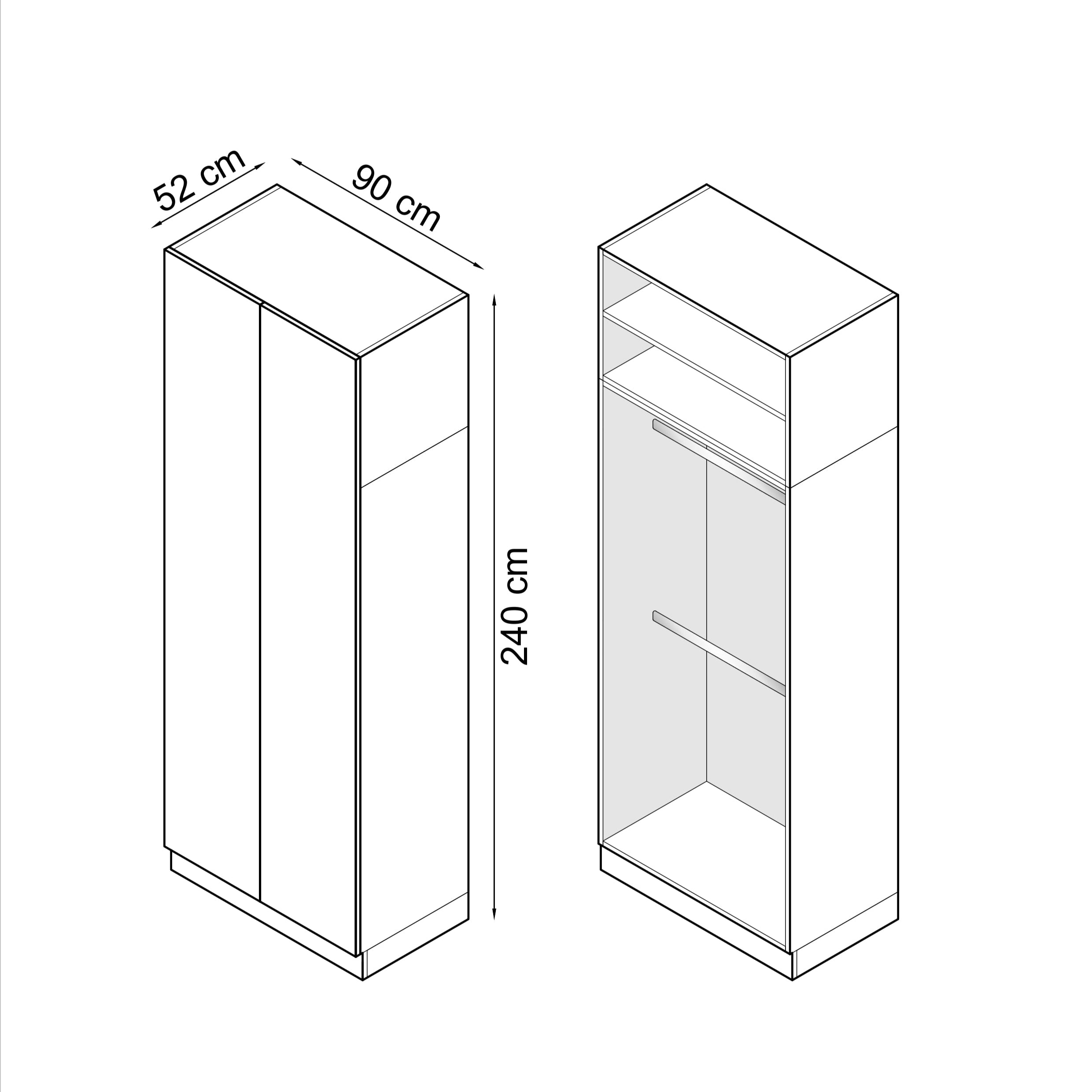 SLEEP VARIA Customizable Bedroom Build-in System with Nightstands – Oiled Oak / White Gloss