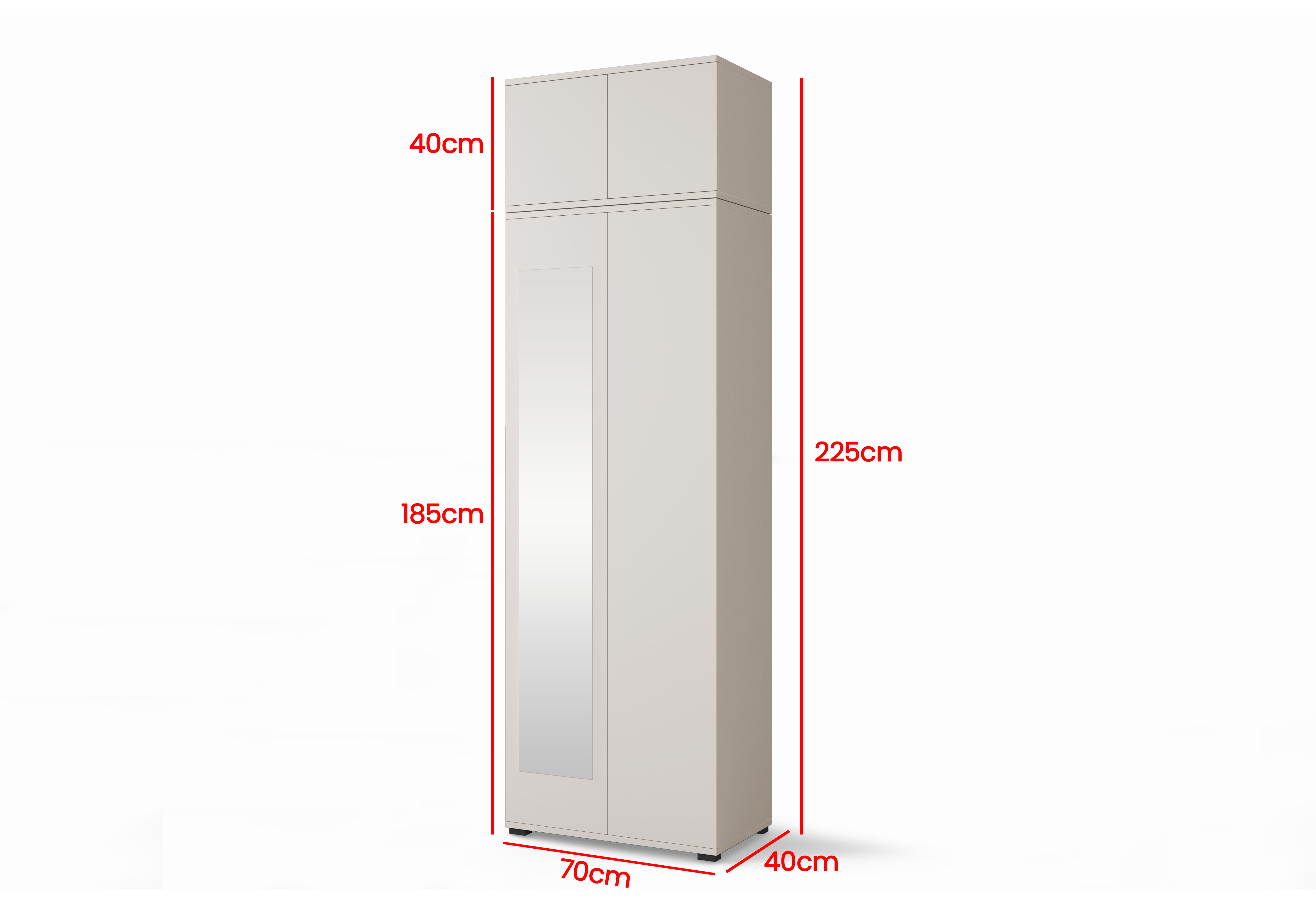 PK Bianco 1 Hallway Wardrobe Set -  Upholstered Panels in Various Colours