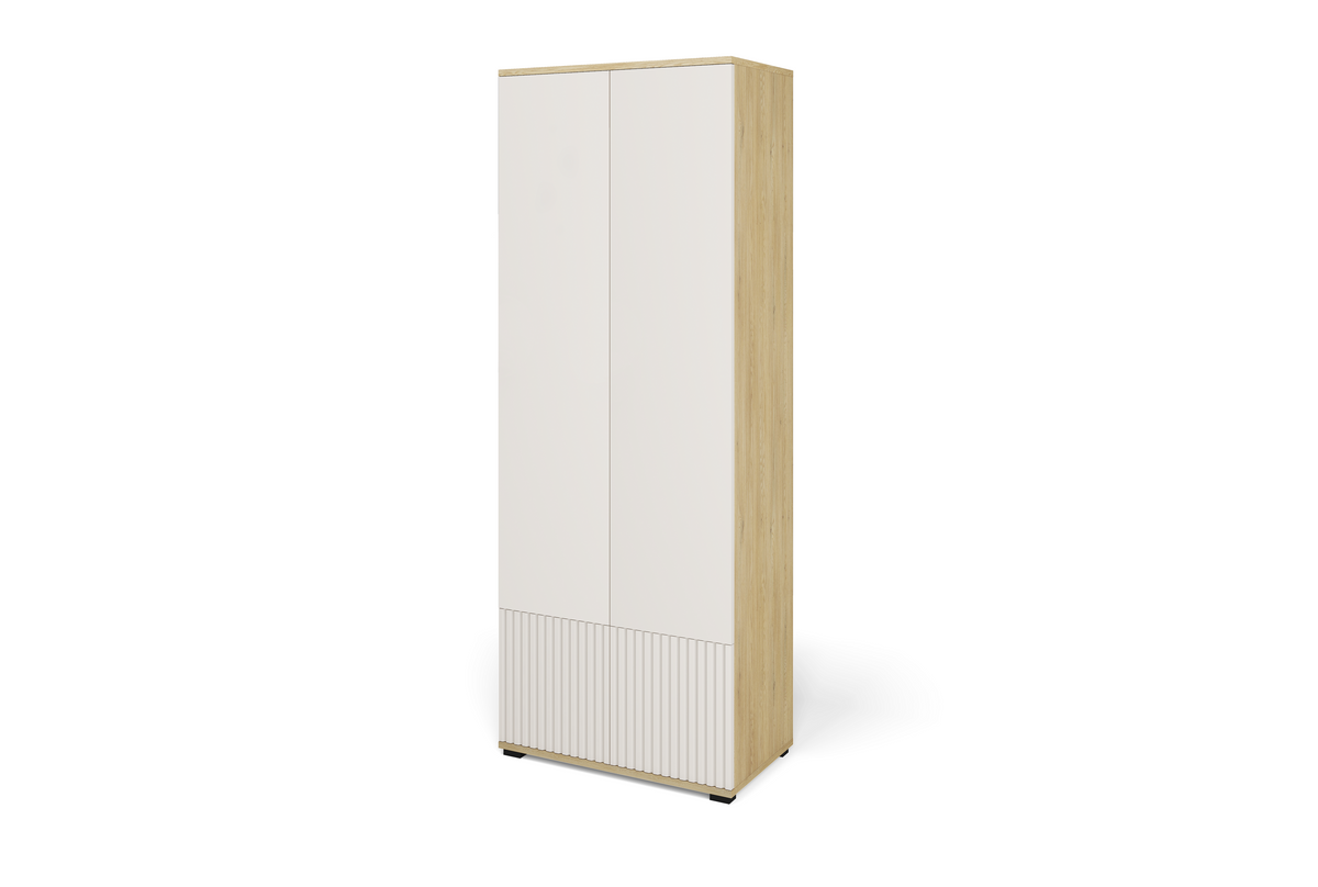 Bello 2-Door Wardrobe 70 cm – Configure Legs, Mirror & Overhead Cabinet | Cashmere & Cremona Oak