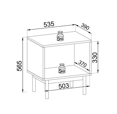 PI Japandi S54 Nachttisch in Eiche Linea