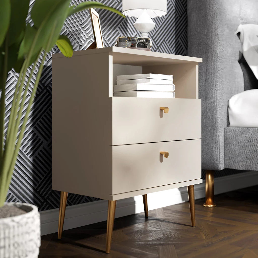 MO High Beige Tall Nightstand