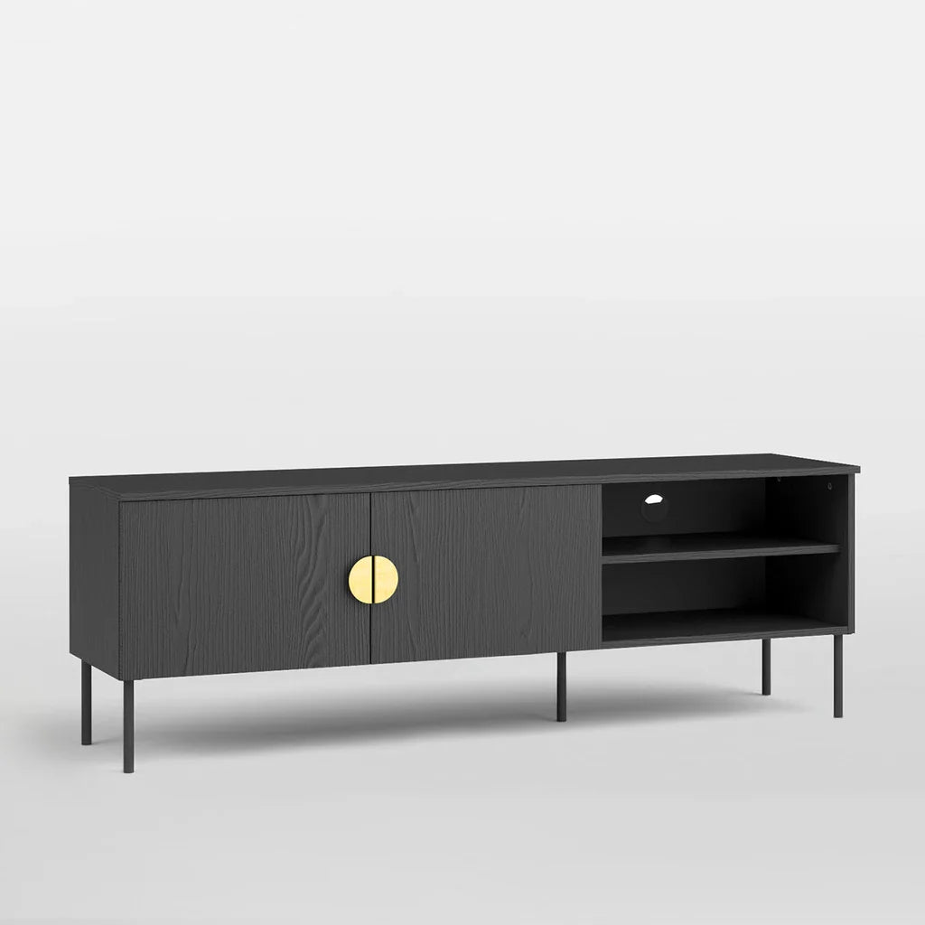 MO Mond Black Tv Stand 160 cm