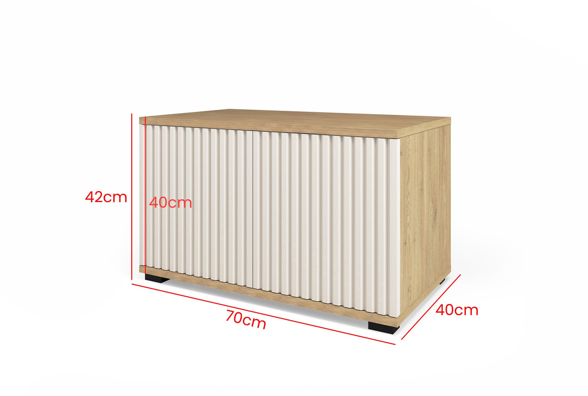 Bello Hallway Wardrobe Set 2 – Choose Leg Height, Mirror & Panel Colour | Cashmere & Cremona Oak