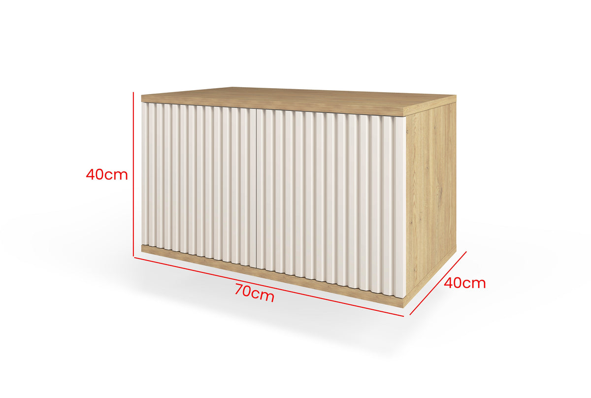 Bello Hallway Wardrobe Set 2 – Choose Leg Height, Mirror & Panel Colour | Cashmere & Cremona Oak