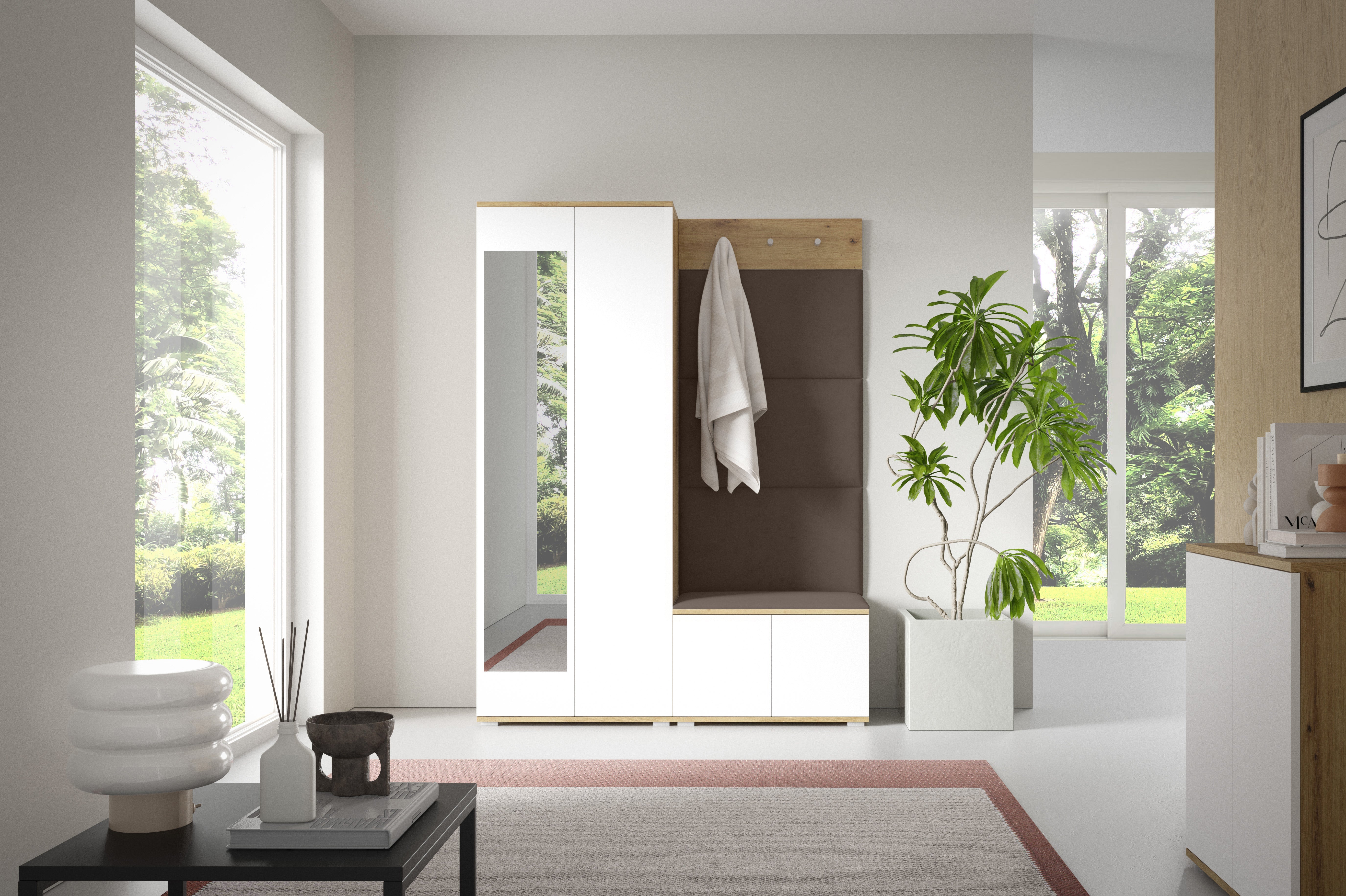 PK Sevilla 1 Hallway Wardrobe -Upholstered Panels in Various Colours