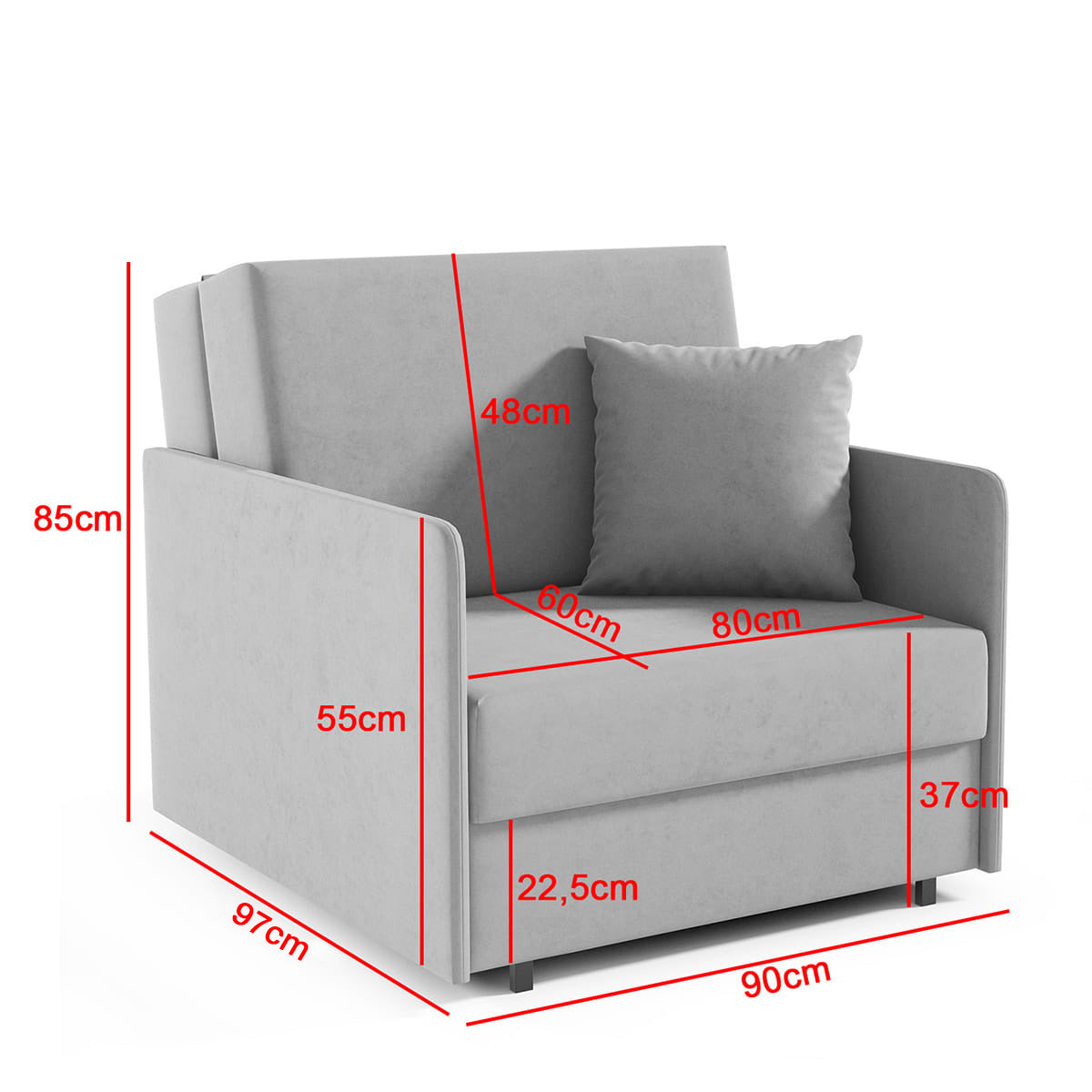 Antonio I Chair Bed – Single- 90 cm