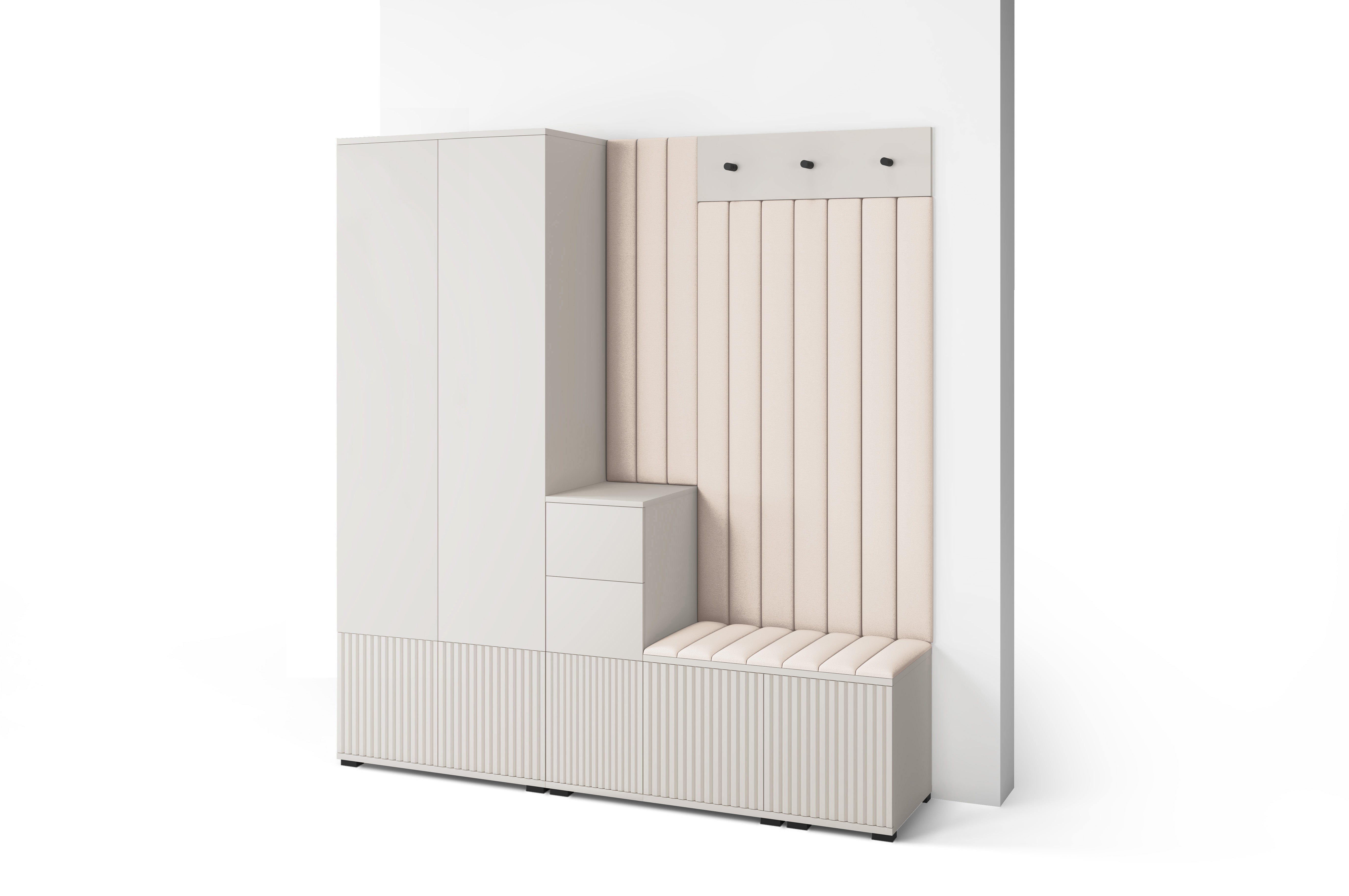 PK Rayo 7 Hallway Wardrobe - Upholstered Panels in Various Colours