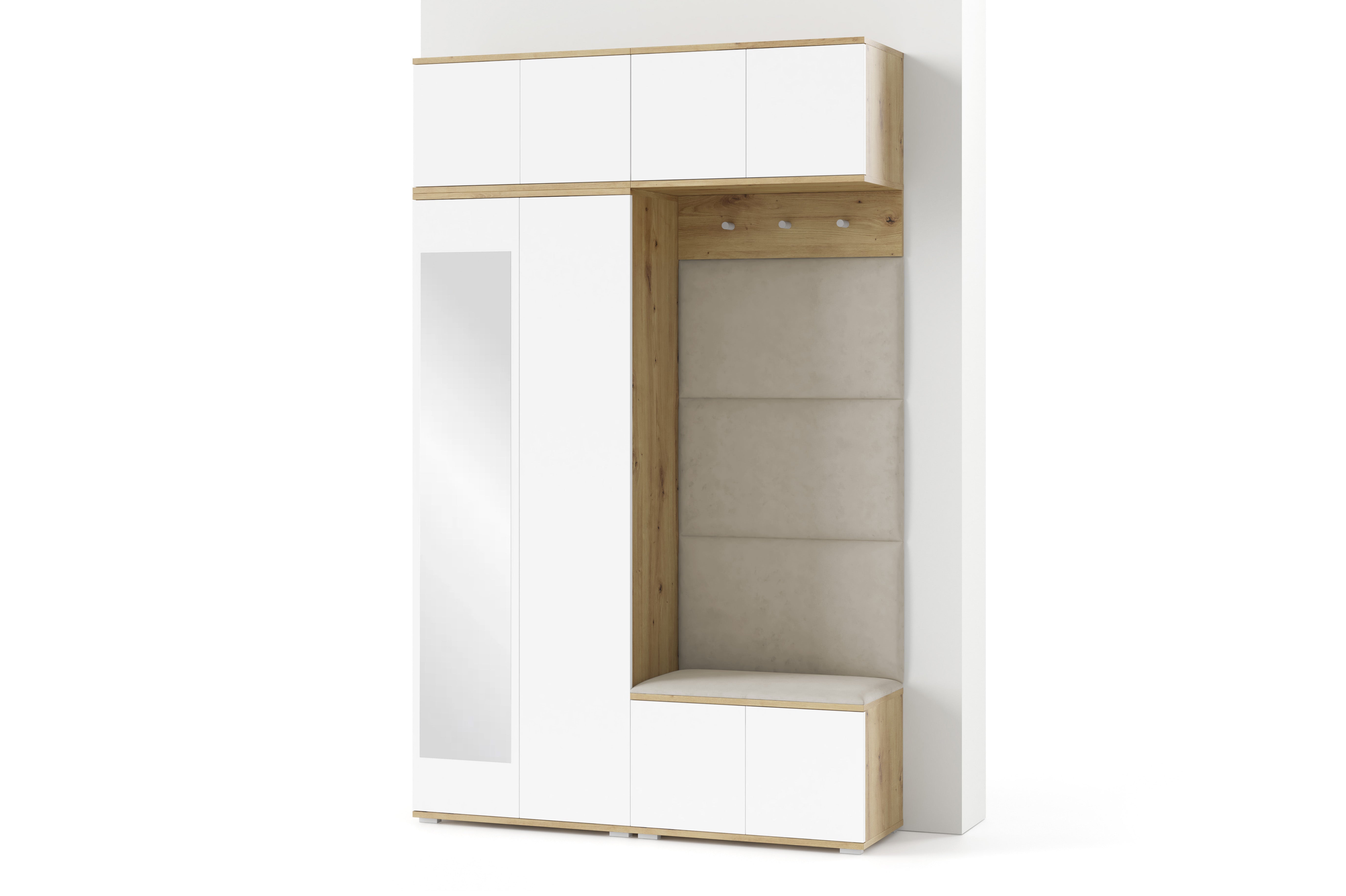 PK Sevilla 3 Hallway Wardrobe - Upholstered Panels in Various Colours