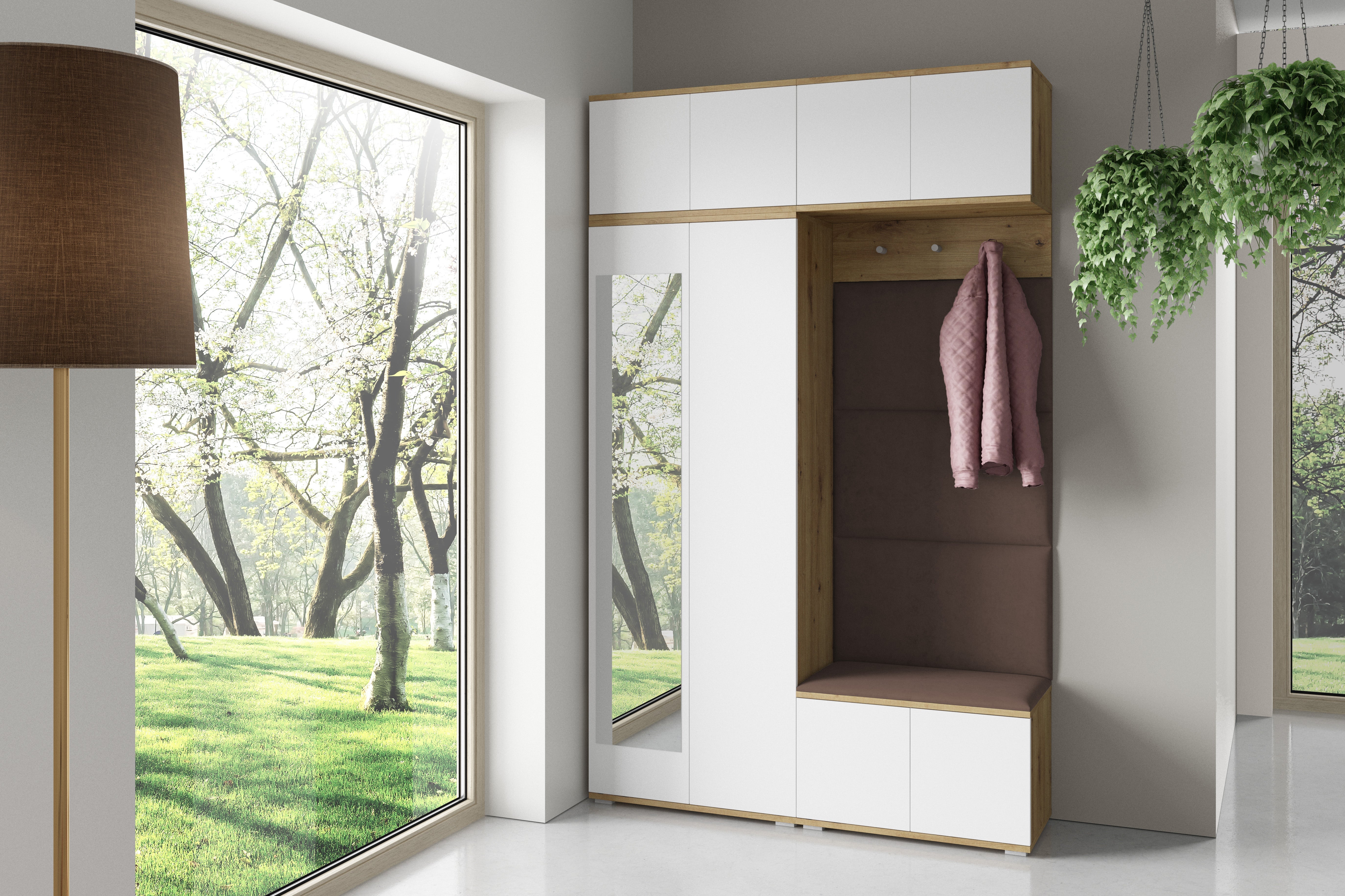 PK Sevilla 3 Hallway Wardrobe - Upholstered Panels in Various Colours
