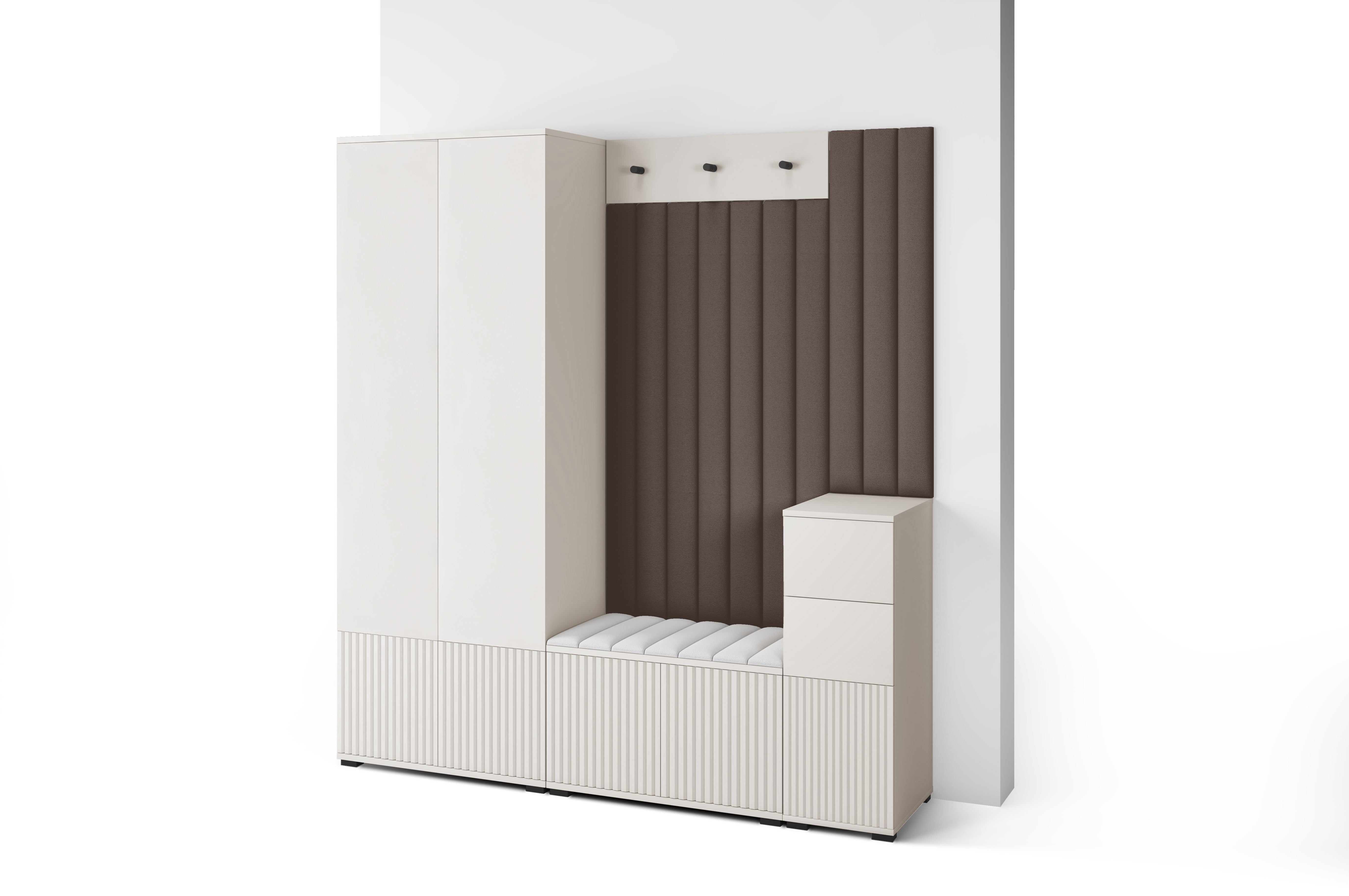 PK Rayo 7 Hallway Wardrobe - Upholstered Panels in Various Colours