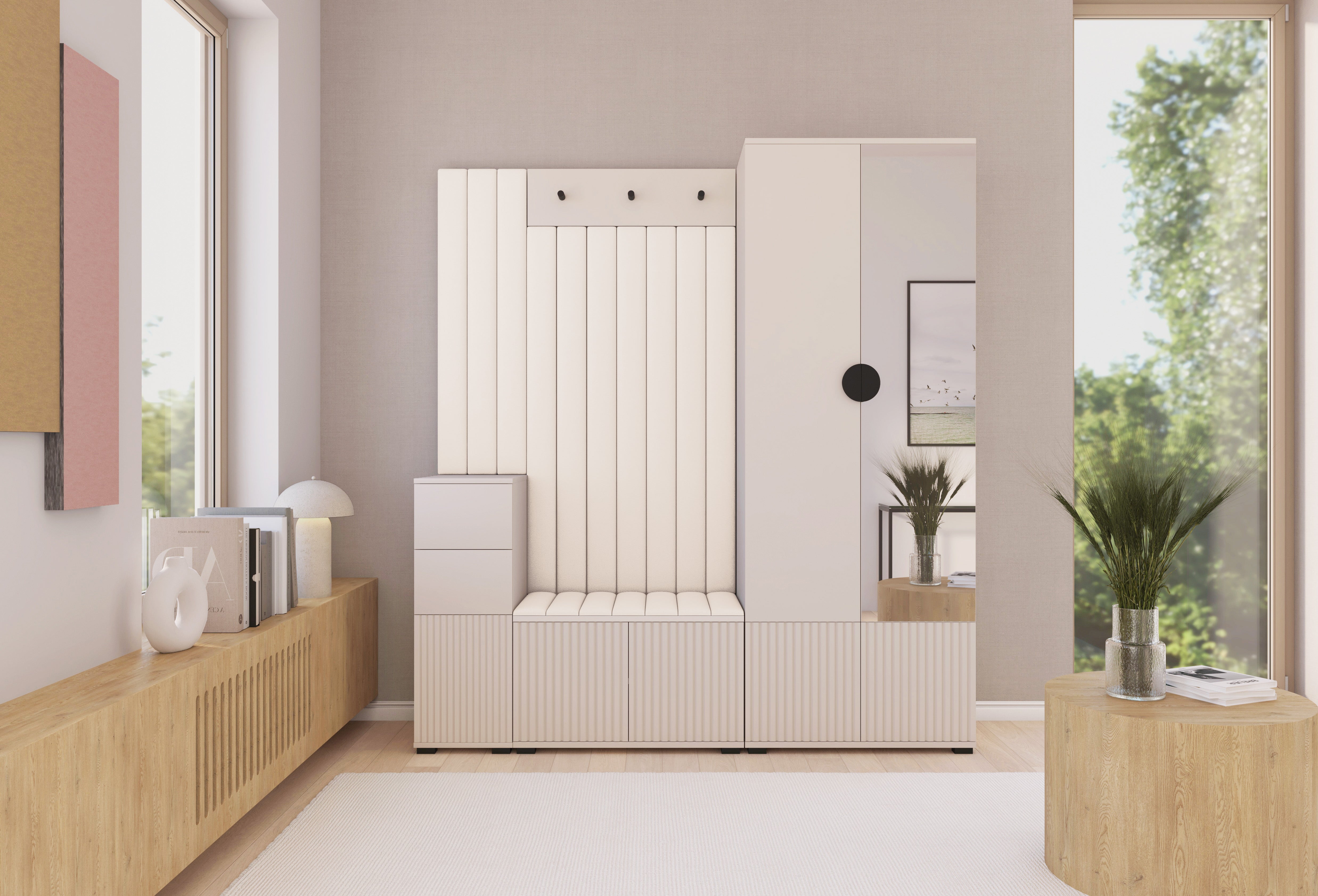 PK Rayo 7 Hallway Wardrobe - Upholstered Panels in Various Colours