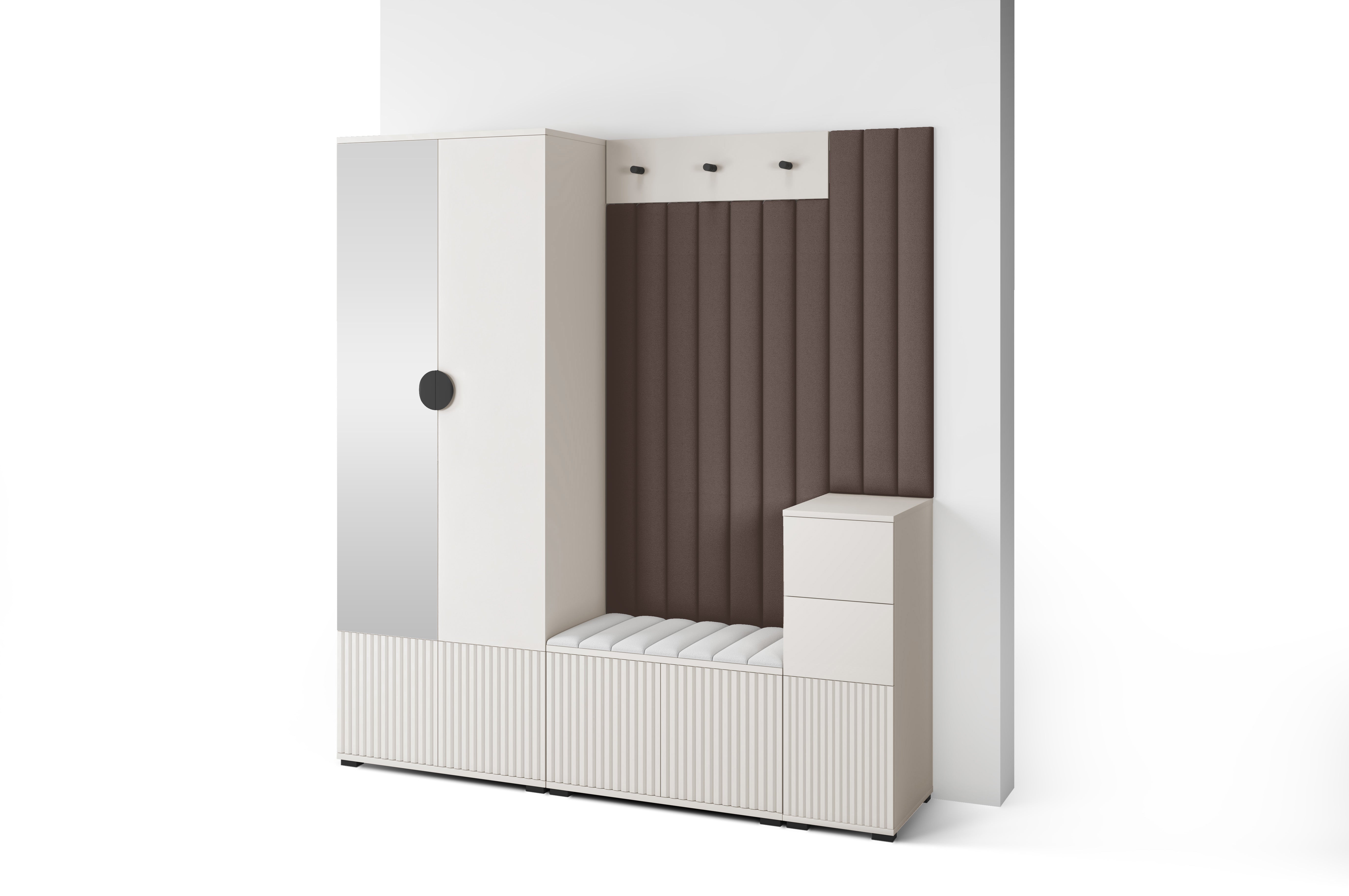 PK Rayo 7 Hallway Wardrobe - Upholstered Panels in Various Colours