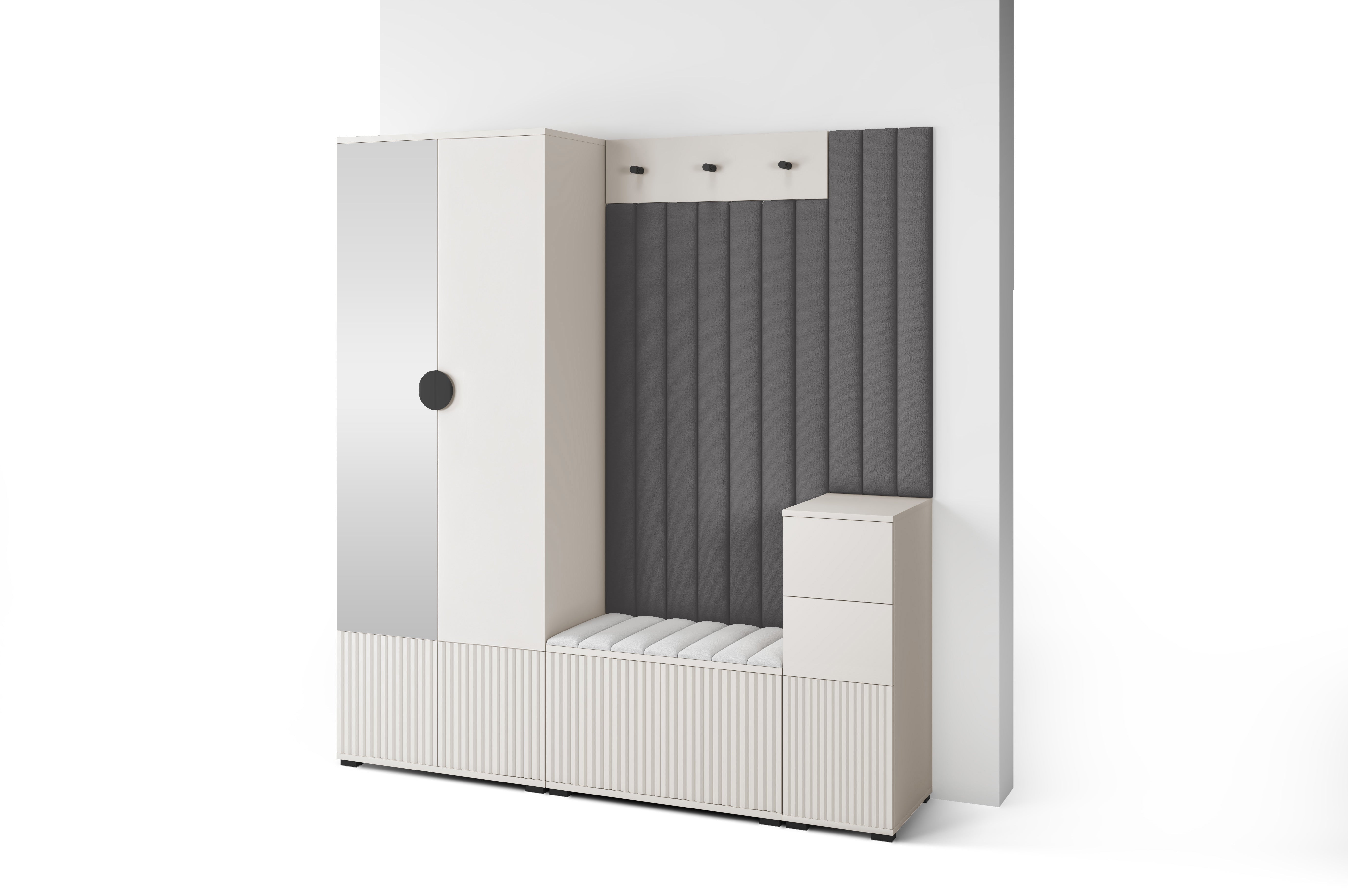 PK Rayo 7 Hallway Wardrobe - Upholstered Panels in Various Colours