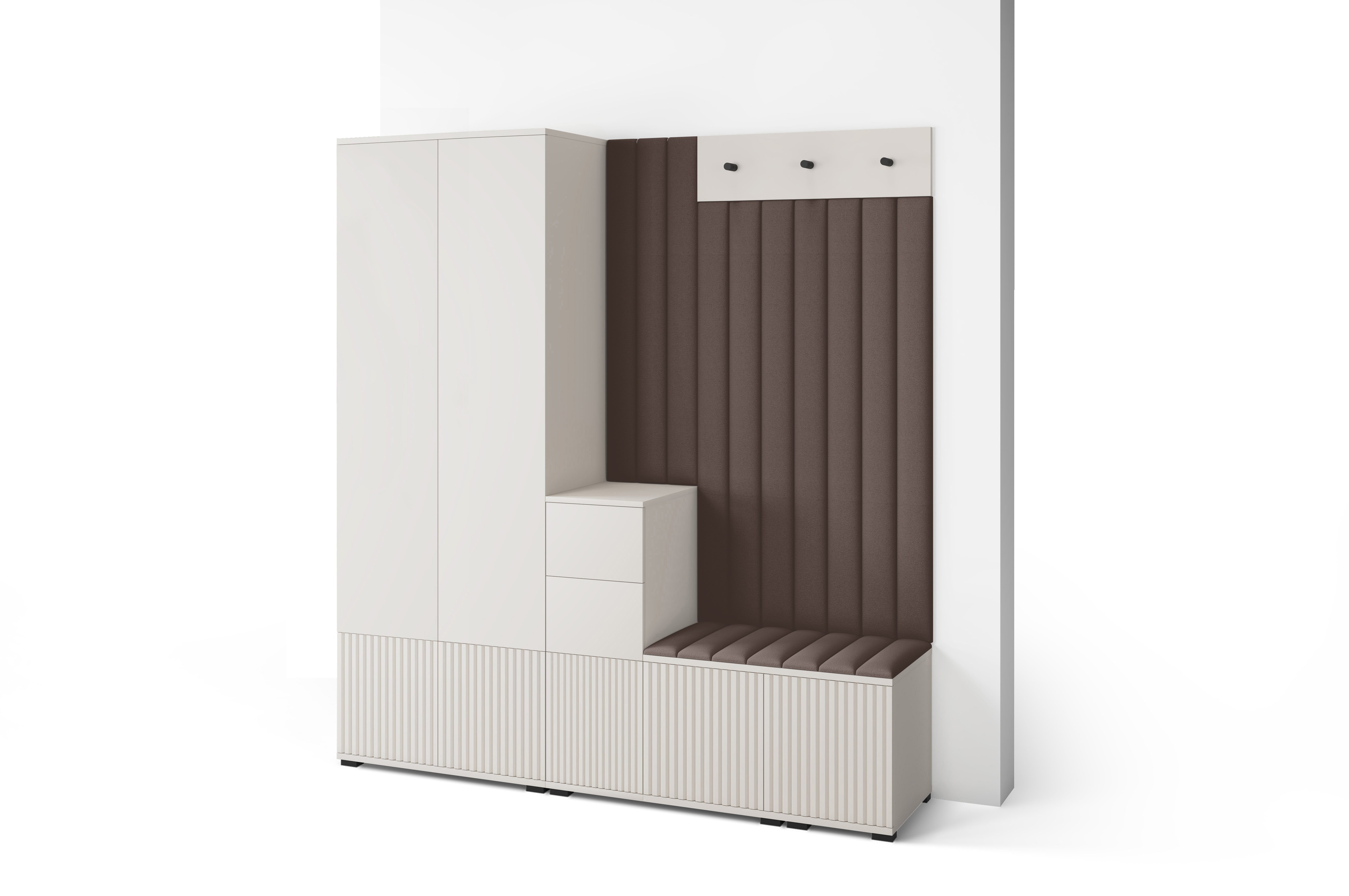 PK Rayo 7 Hallway Wardrobe - Upholstered Panels in Various Colours