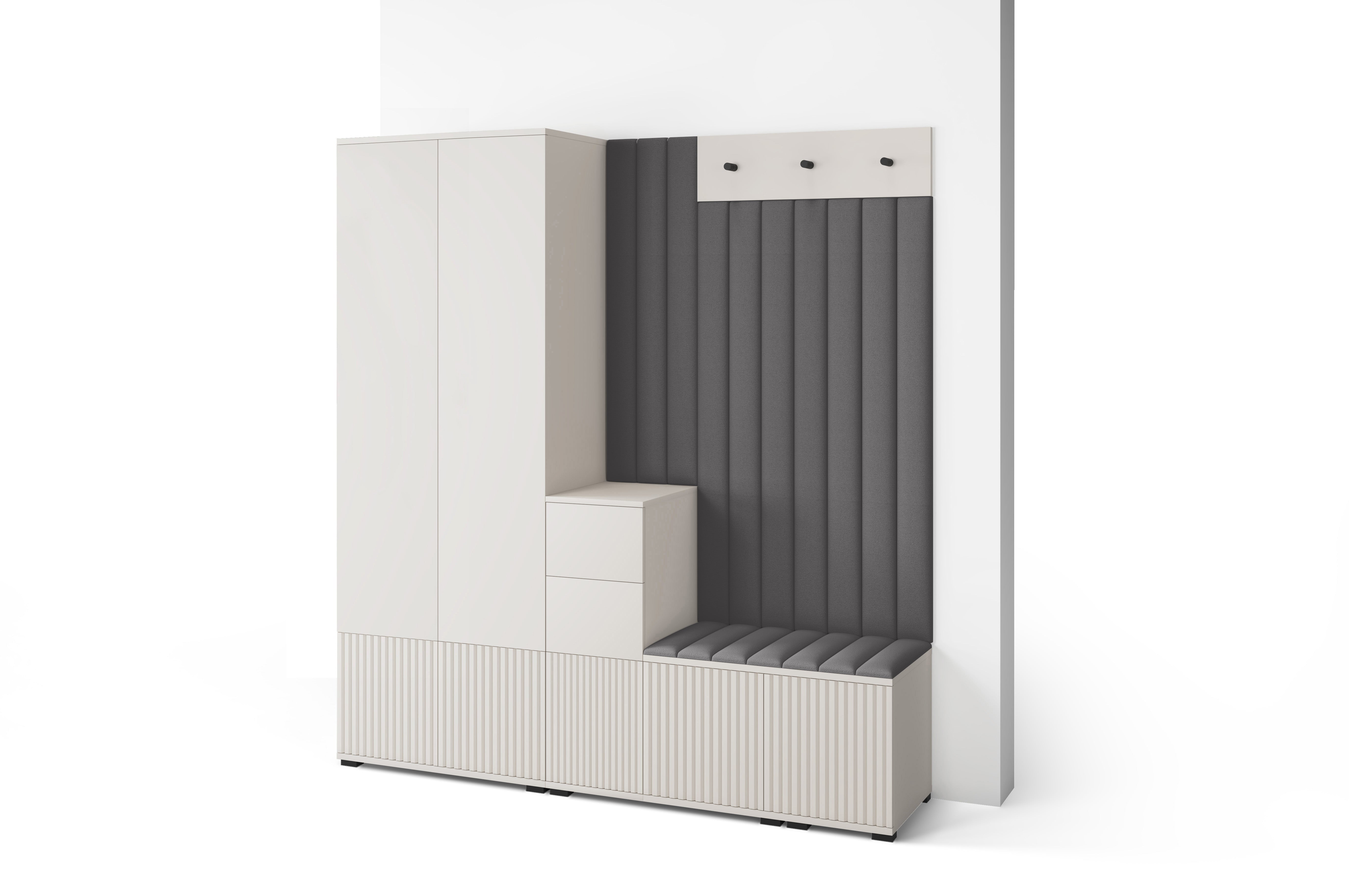 PK Rayo 7 Hallway Wardrobe - Upholstered Panels in Various Colours