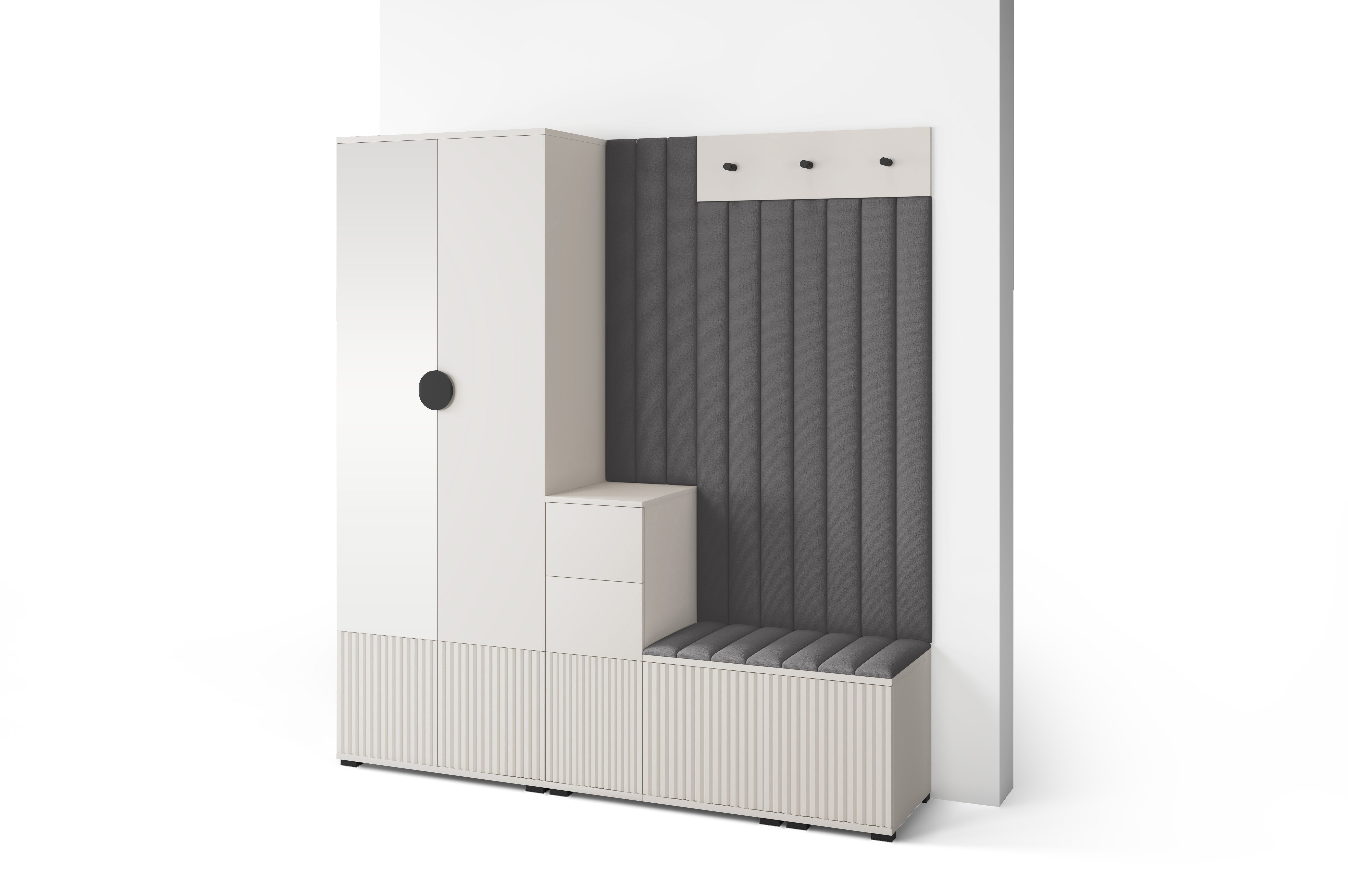 PK Rayo 7 Hallway Wardrobe - Upholstered Panels in Various Colours