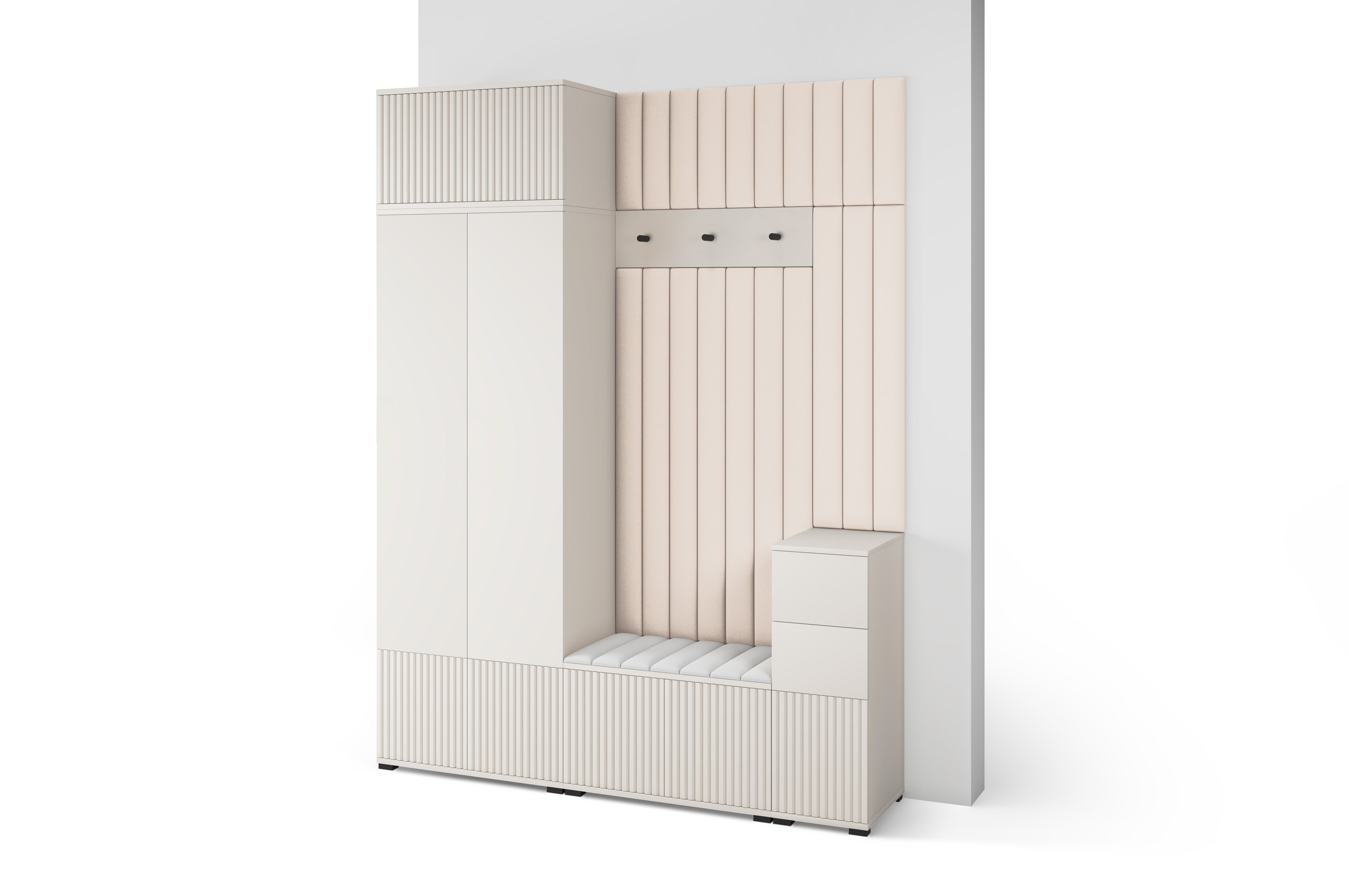 PK Rayo 8 Hallway Wardrobe - Upholstered Panels in Various Colours