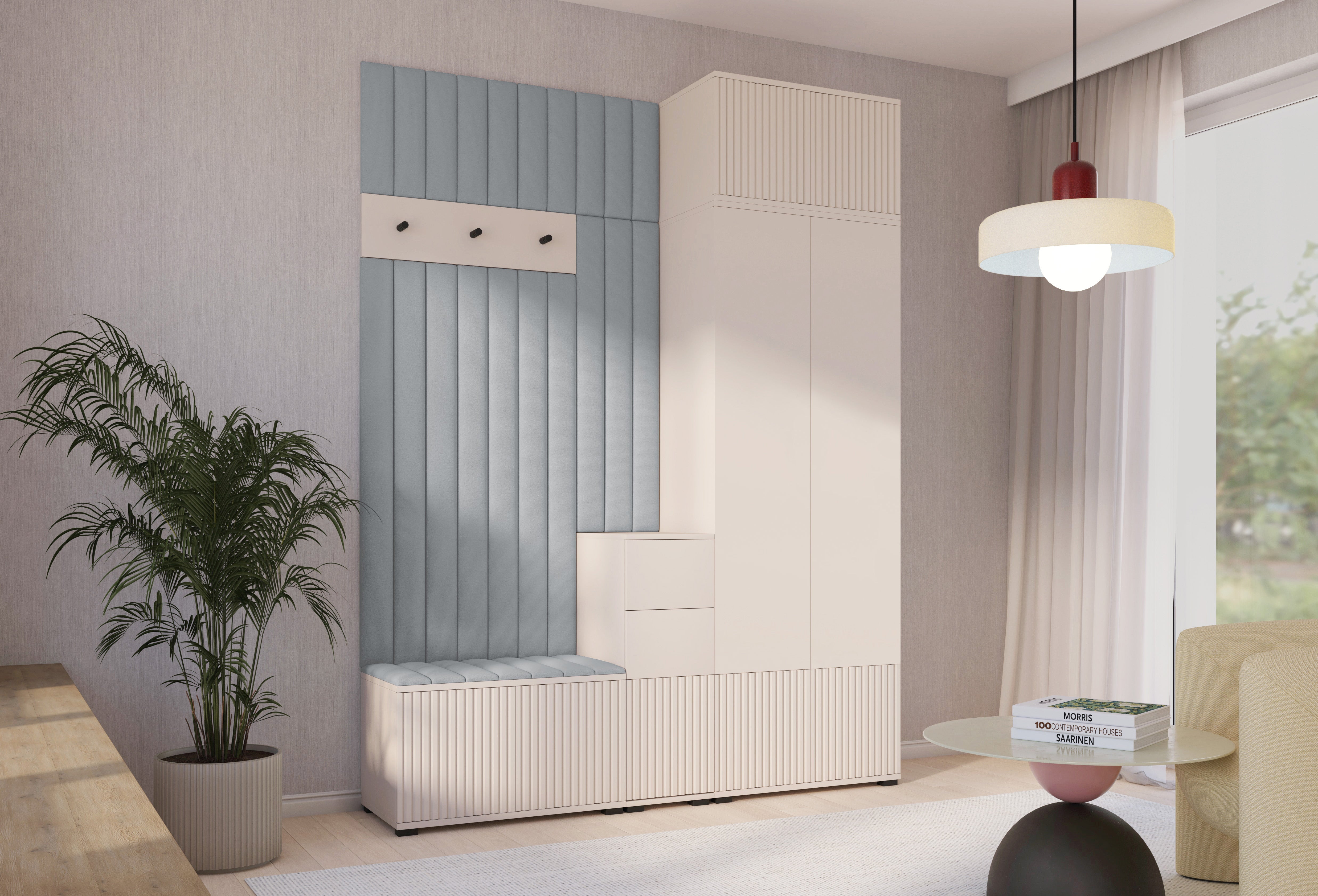 PK Rayo 8 Hallway Wardrobe - Upholstered Panels in Various Colours