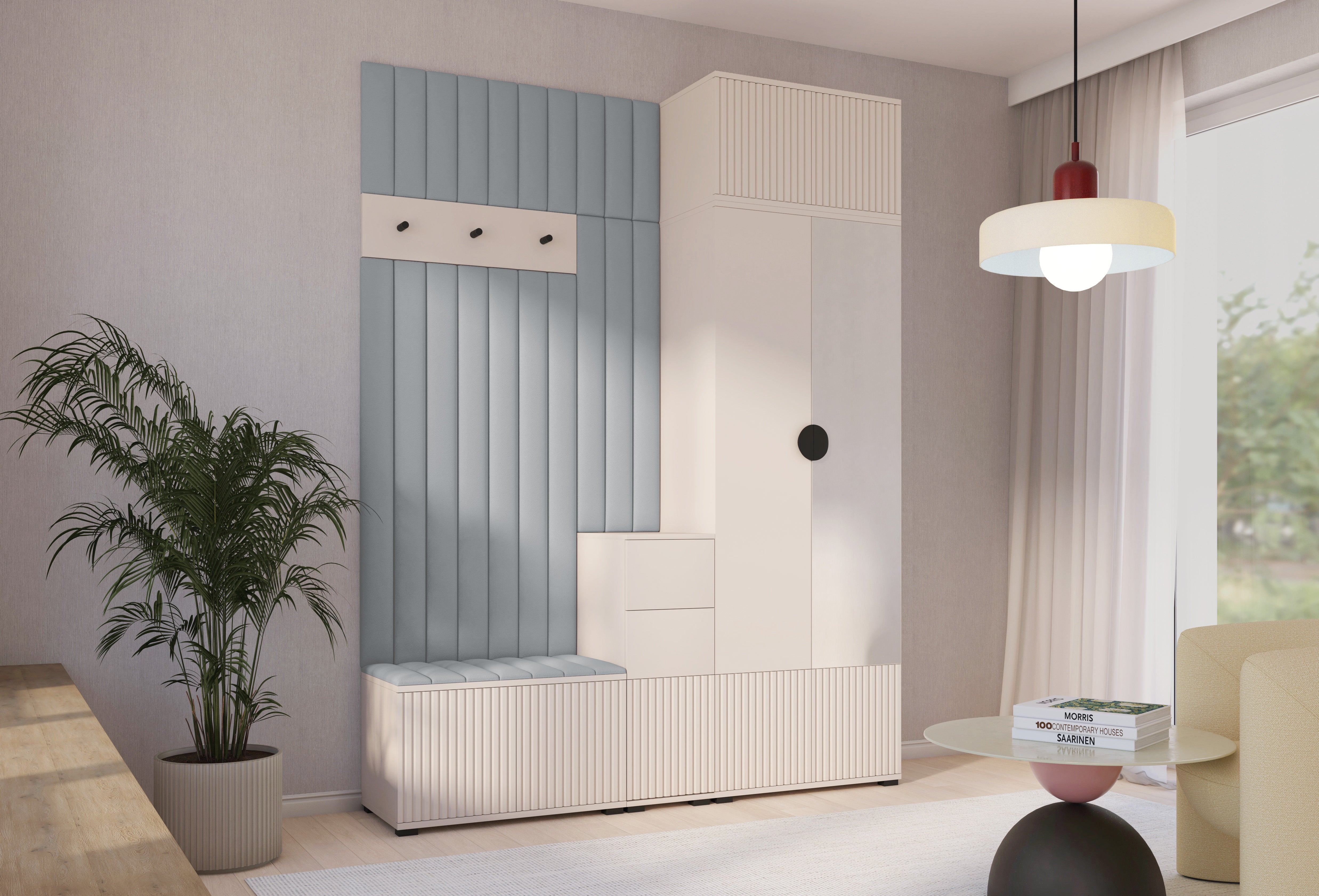 PK Rayo 8 Hallway Wardrobe - Upholstered Panels in Various Colours