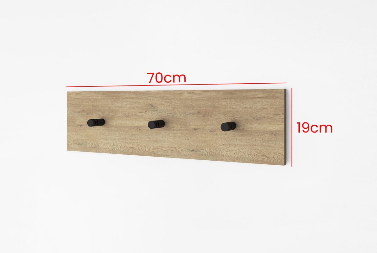 Bello Garderoben-Set 1 – Bein- und Spiegelfarbe wählbar, Paneelfarbe | Kaschmir & Cremona Eiche
