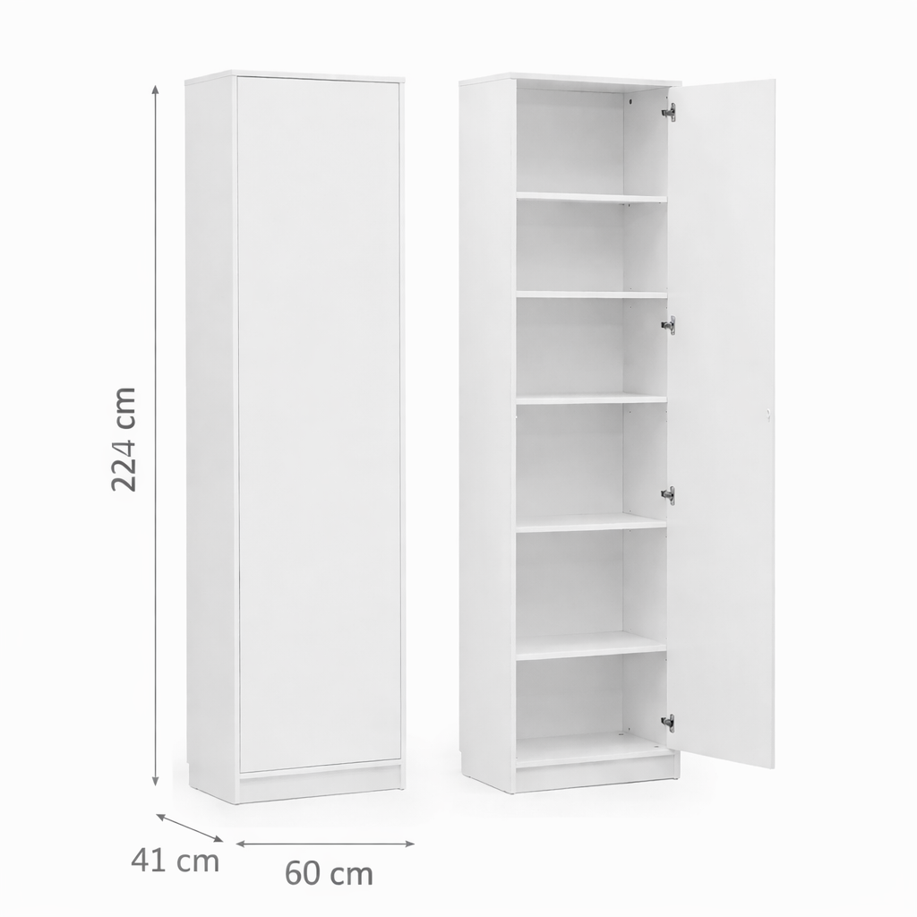 Einfacher Kleiderschrank mit Regalen