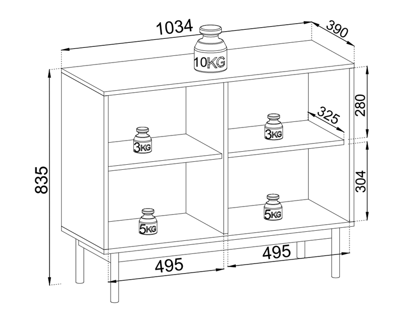 PI JAPANDI SIDEBOARD K104 – Eiche Linea
