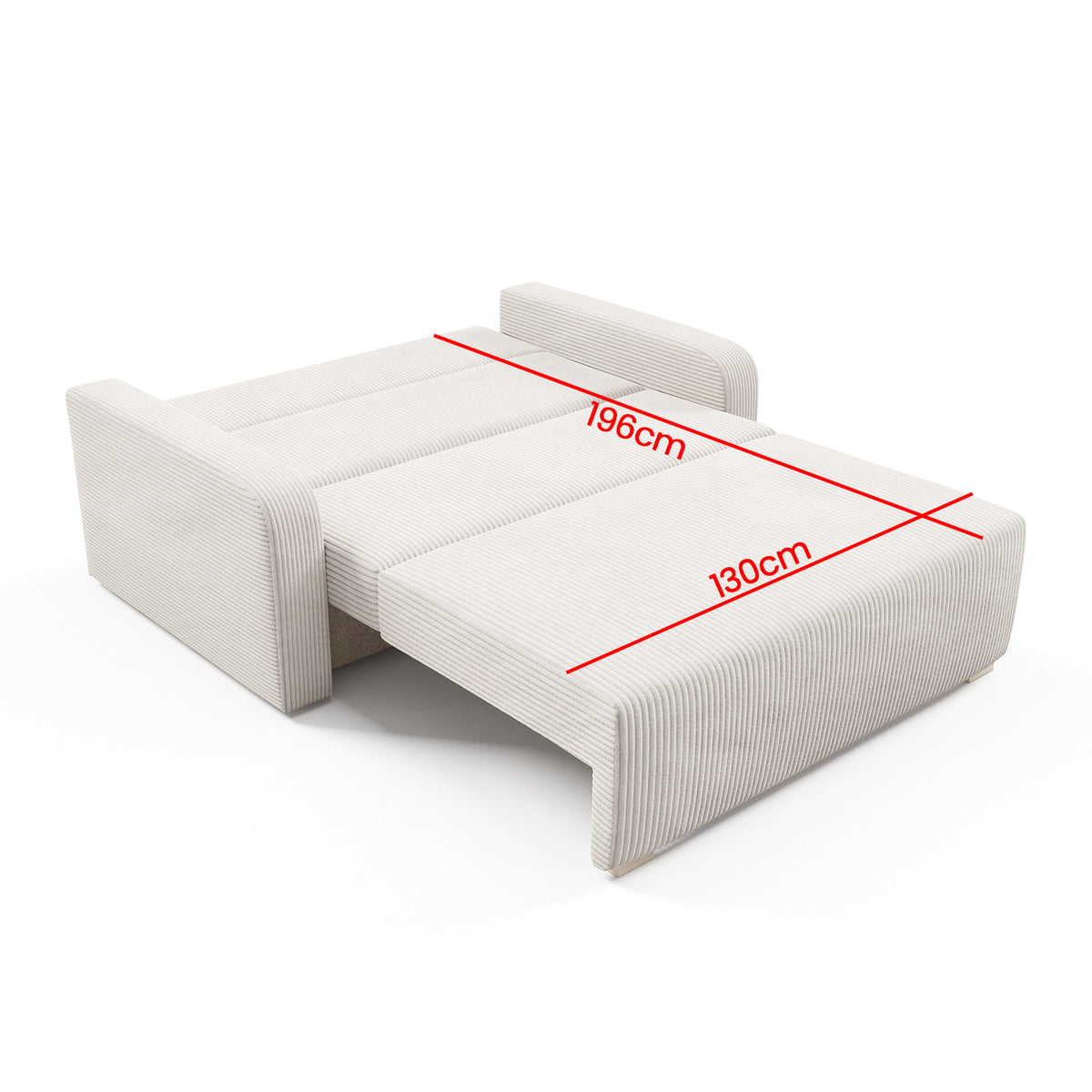 Ness III Schlafsofa – Dreisitzer mit Bettkasten – 130 cm