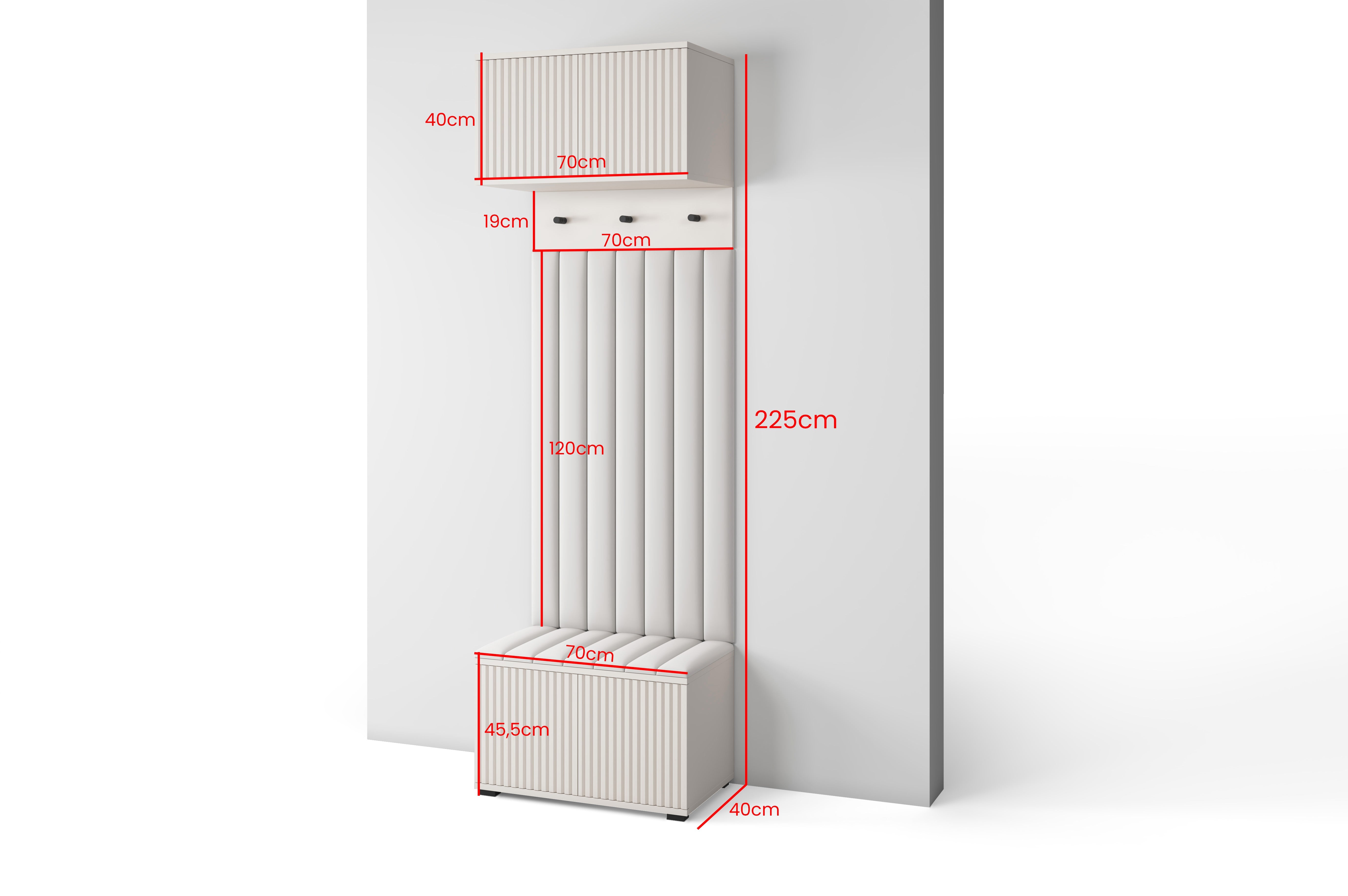 PK Rayo 5 Hallway Wardrobe - Upholstered Panels in Various Colours