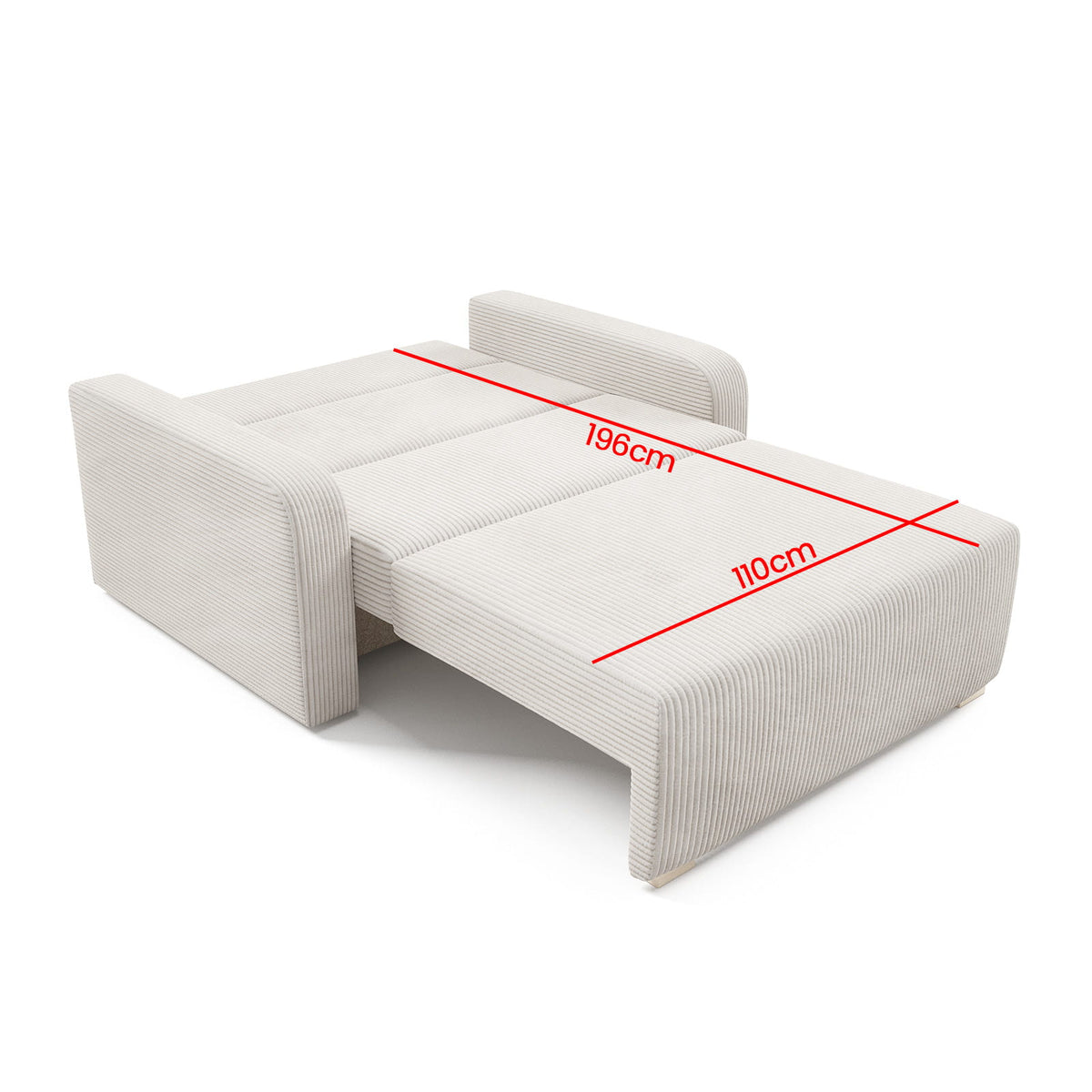 Schlafsofa Ness II – 2-Sitzer mit Stauraum