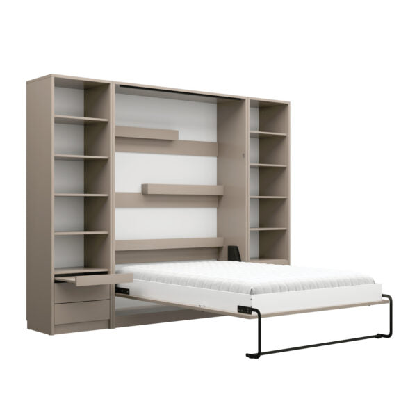 Customizable Genius Murphy Bed Set with Sofa 160×200 cm – Cashmere