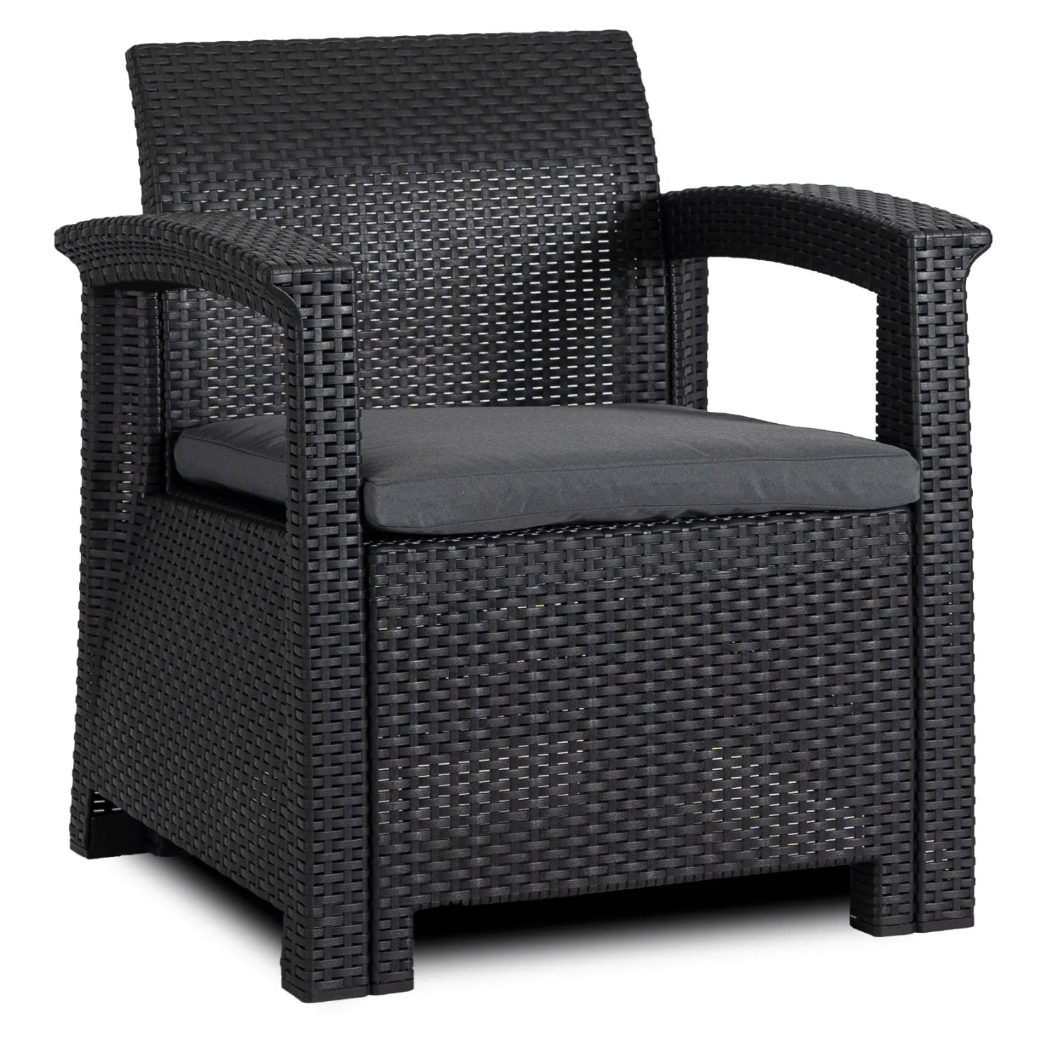 Elite BRANDON Gartenmöbel-Set – Schwarz/Dunkelgrau | Stilvolle &amp; komfortable Gartenlounge