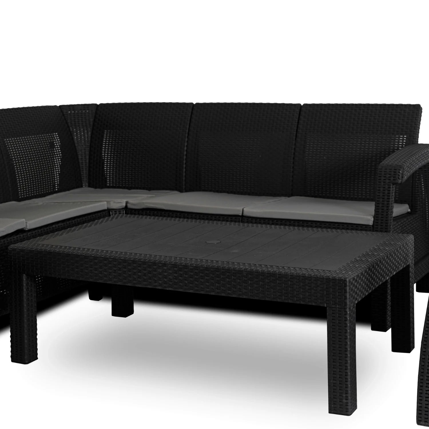 Elite INDIANA Gartenmöbel-Set Schwarz/Grau – Moderne &amp; vielseitige Gartenlounge