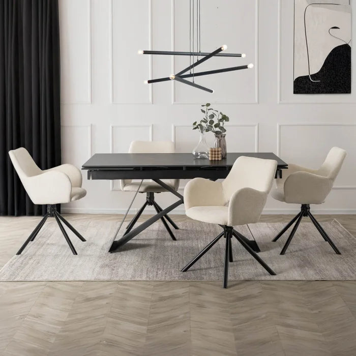 Elite FLAV Creme Moderner Polsterstuhl